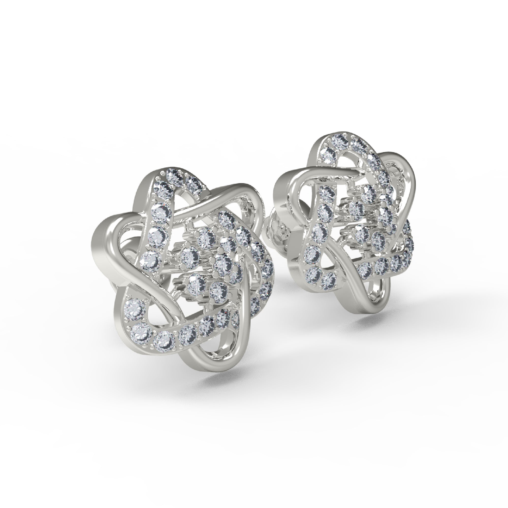 Жаночыя завушніцы з стерлингового срэбра RKC 925, 14-каратная ружа над прадуктам, вага 5,20 GM, вышыня 16,50 мм