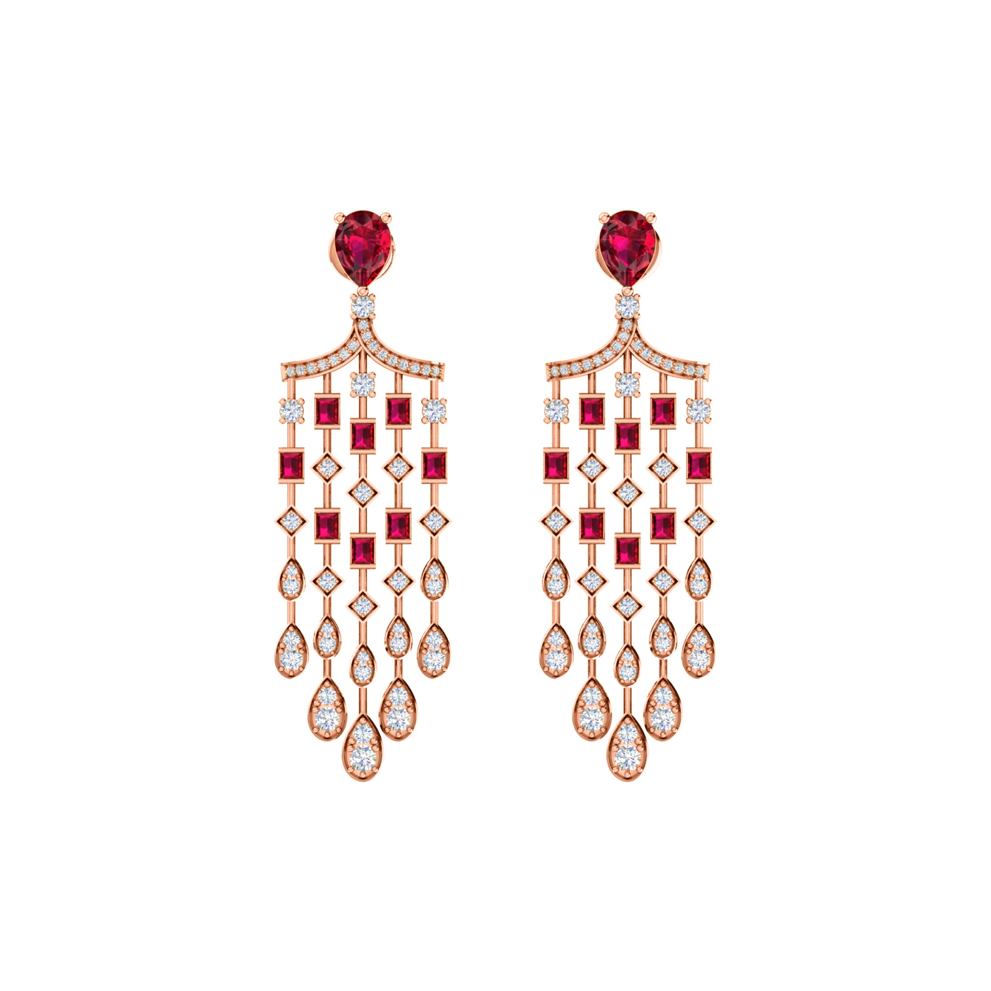 RKC 925 Sterling Silver Drop Dangle Halo Women Earring 14k Yellow Gold Over Wt 8.00 GM Height 51.00 MM