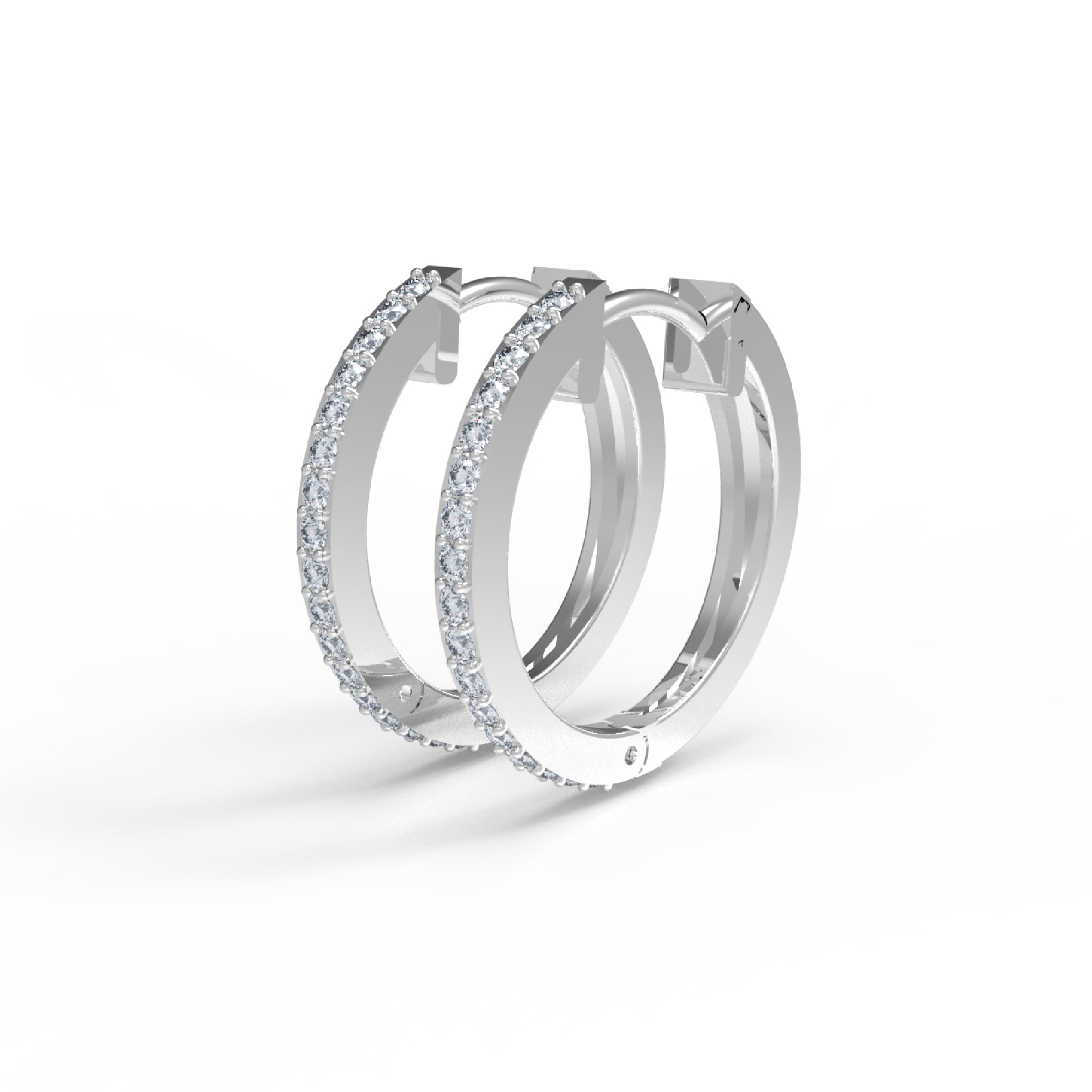 Жаночыя завушніцы з абручом круглай формы 925 пробы стерлингового срэбра 14 карат, ружа больш за 4,3 GM, вышыня 20,00 мм