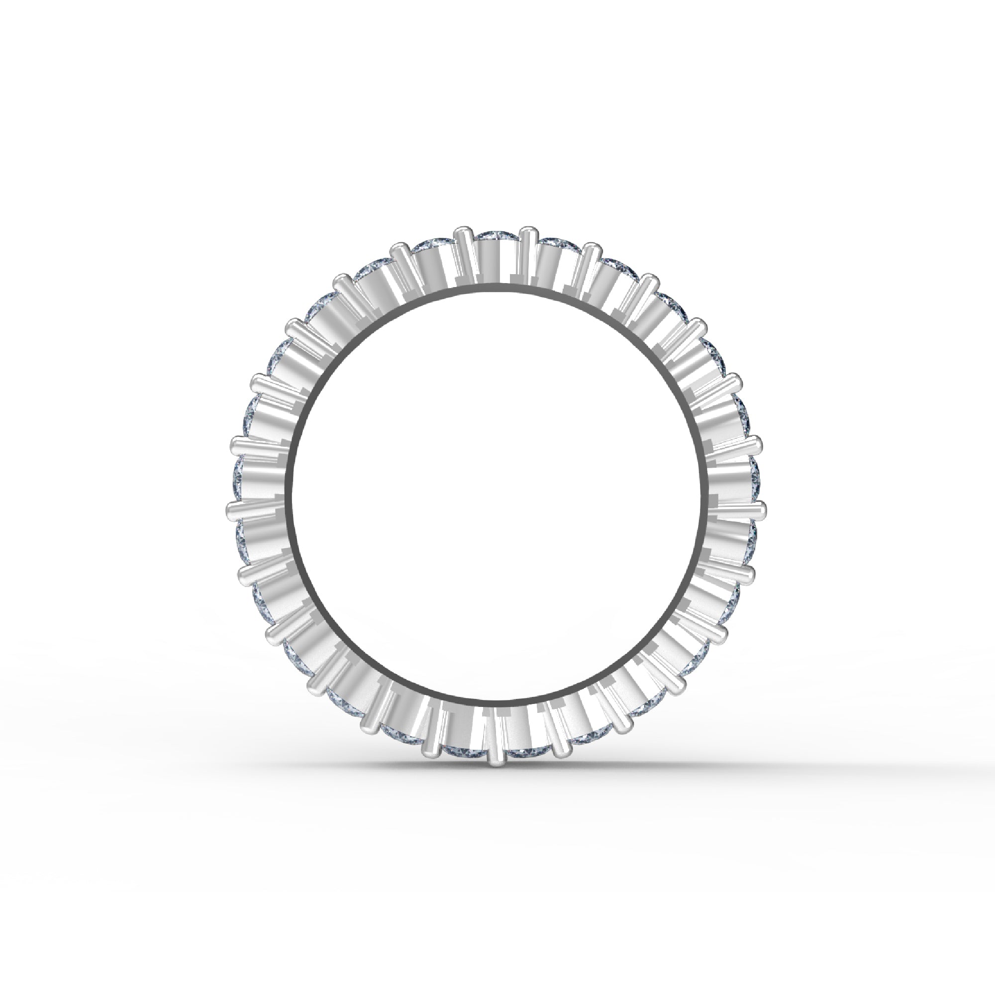 RKC Moissanite Full Eternity Band Ring Yellow Gold Plated 925 Sterling Silver Ring Wt 2.80 Ct Width 2.50 MM