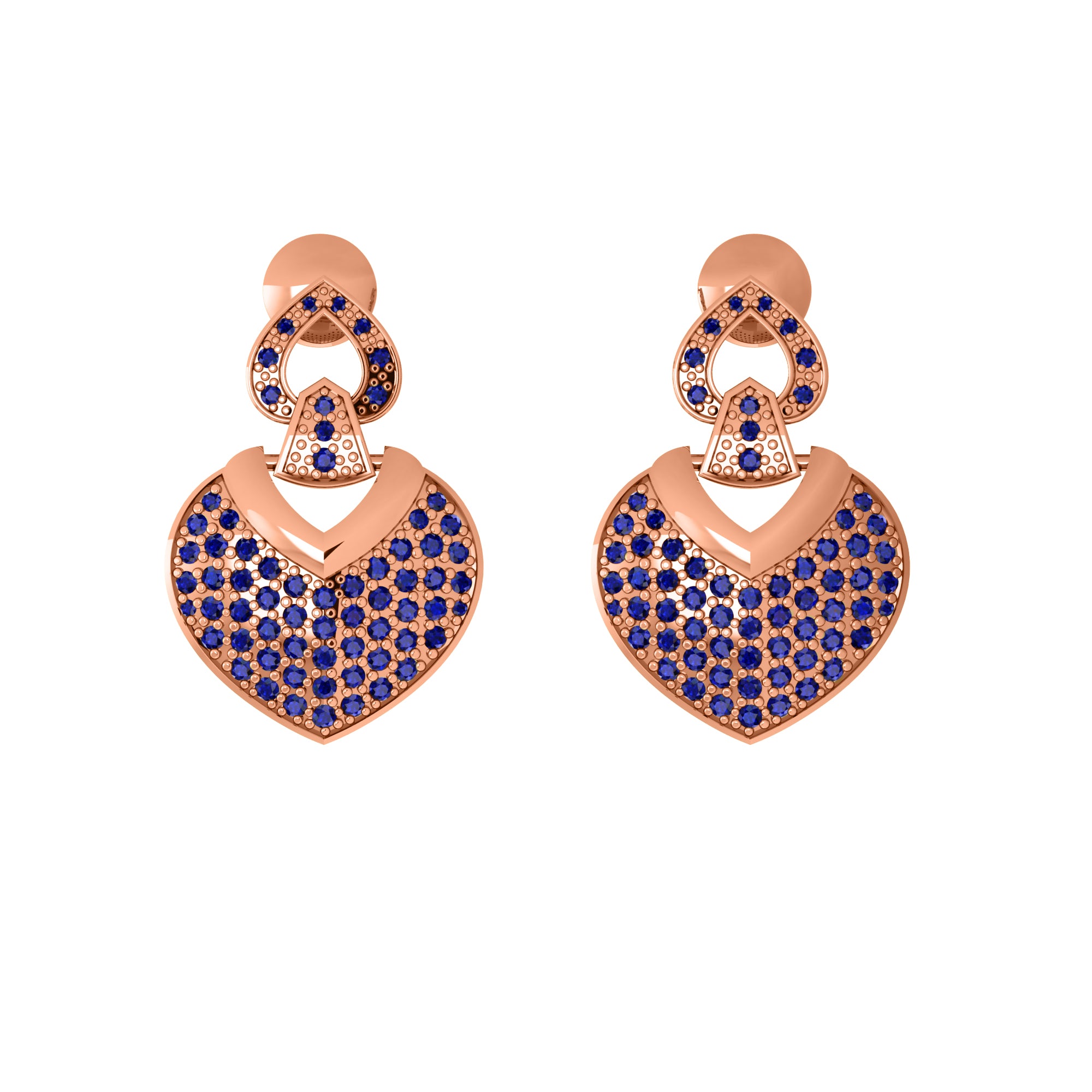 RKC 925 Silver Moissanite Sparking Drop Dangle Earring Rose Gold Plated 1.2 CT  Height 24.50 MM