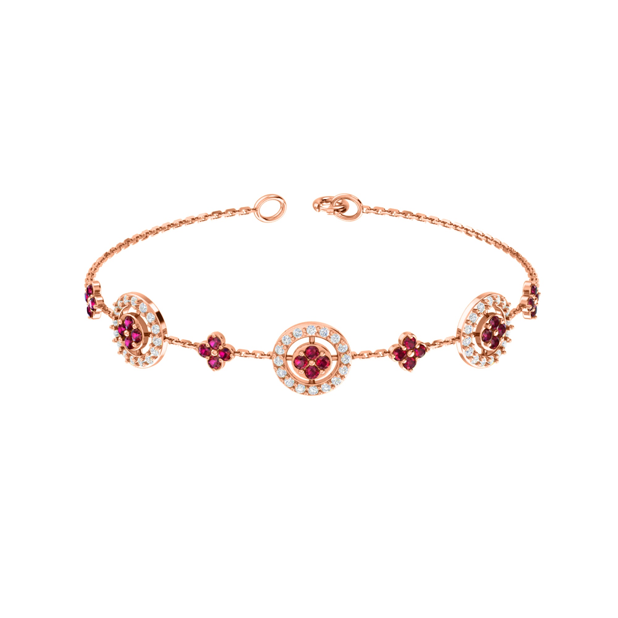 Bracciale da donna in argento sterling RKC 925 con moissanite da 1,56 ct, placcato in oro rosa 14 carati, peso 5,85 g