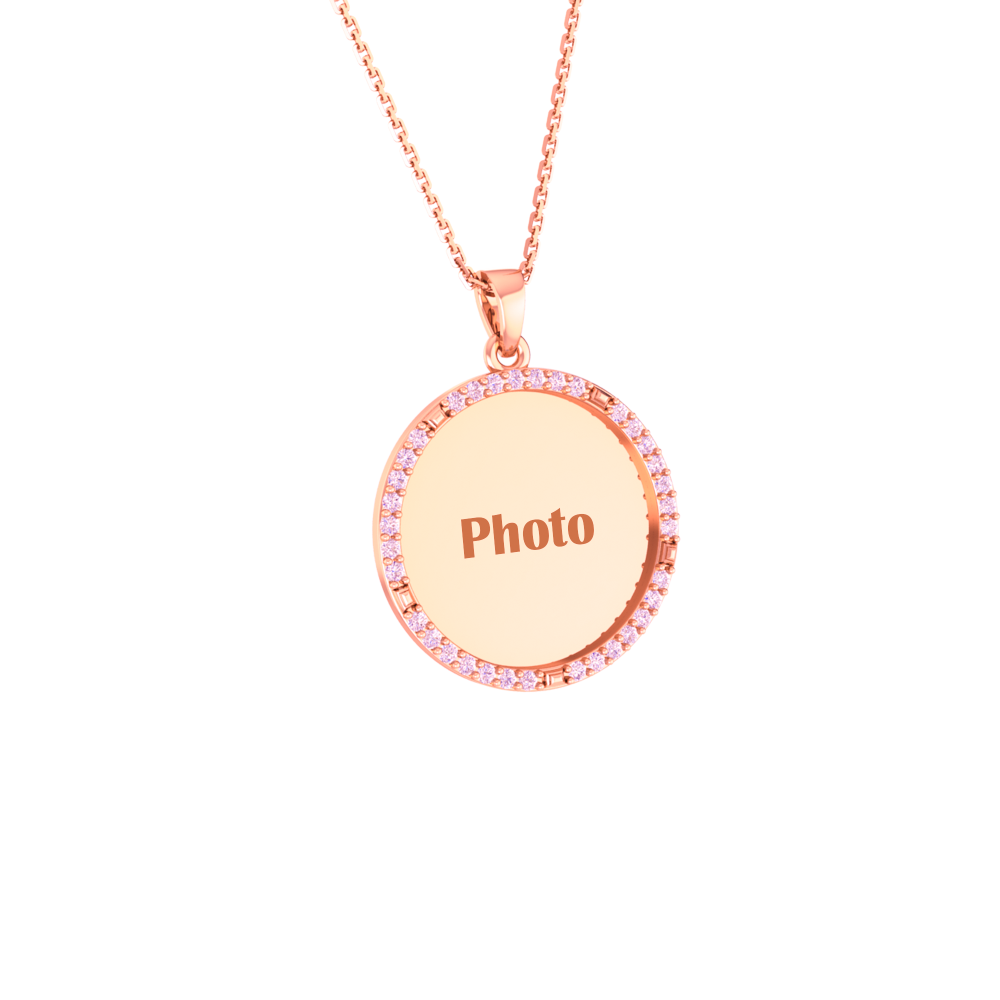 RKC Memory Photo Certified Moissanite Pendant Necklace 14k Yellow Gold Plated 925 Silver