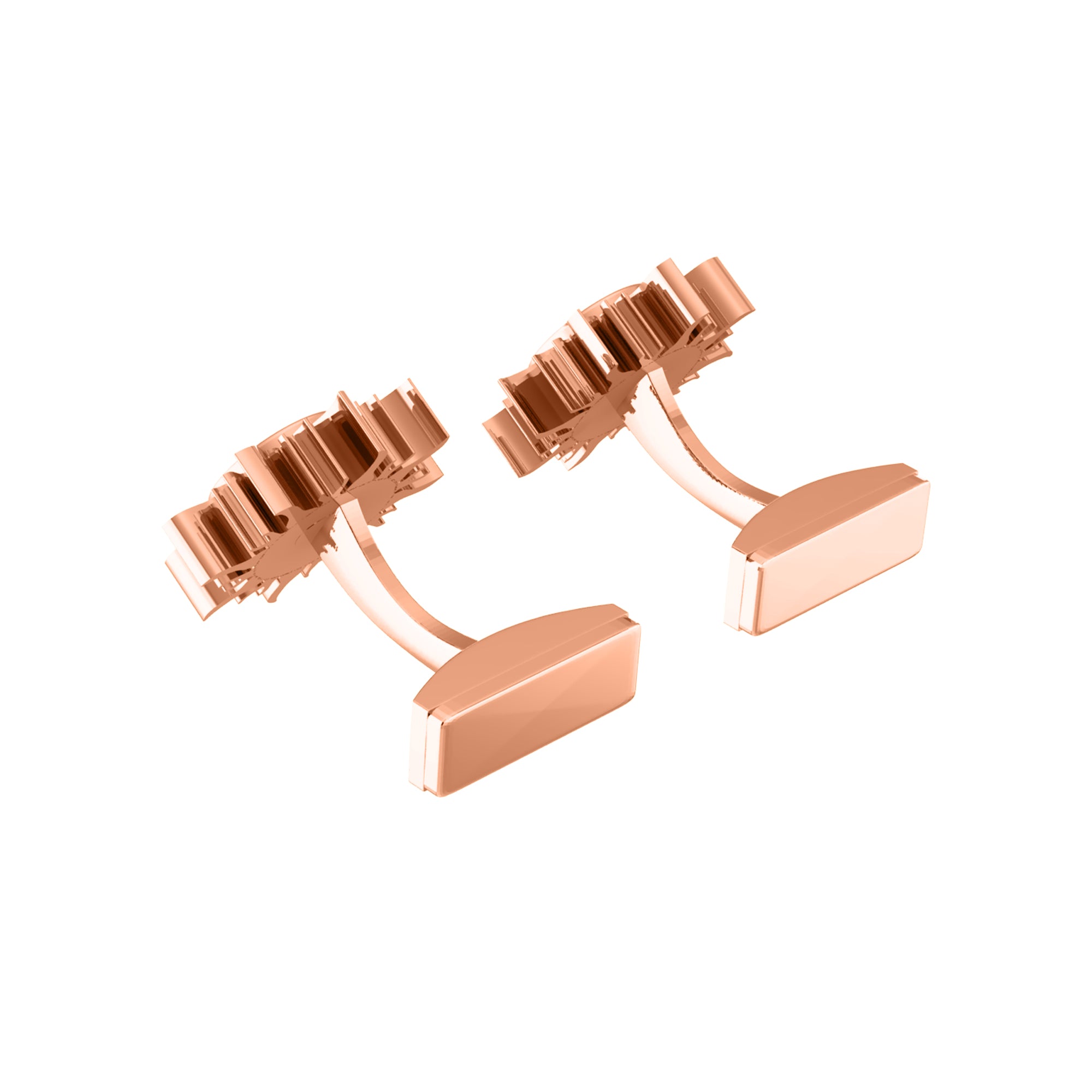 RKC Moissanite 925 Sterling Silver Cufflinks & Brooch 14K Yellow Gold Plated Product Wt 4.60 gm