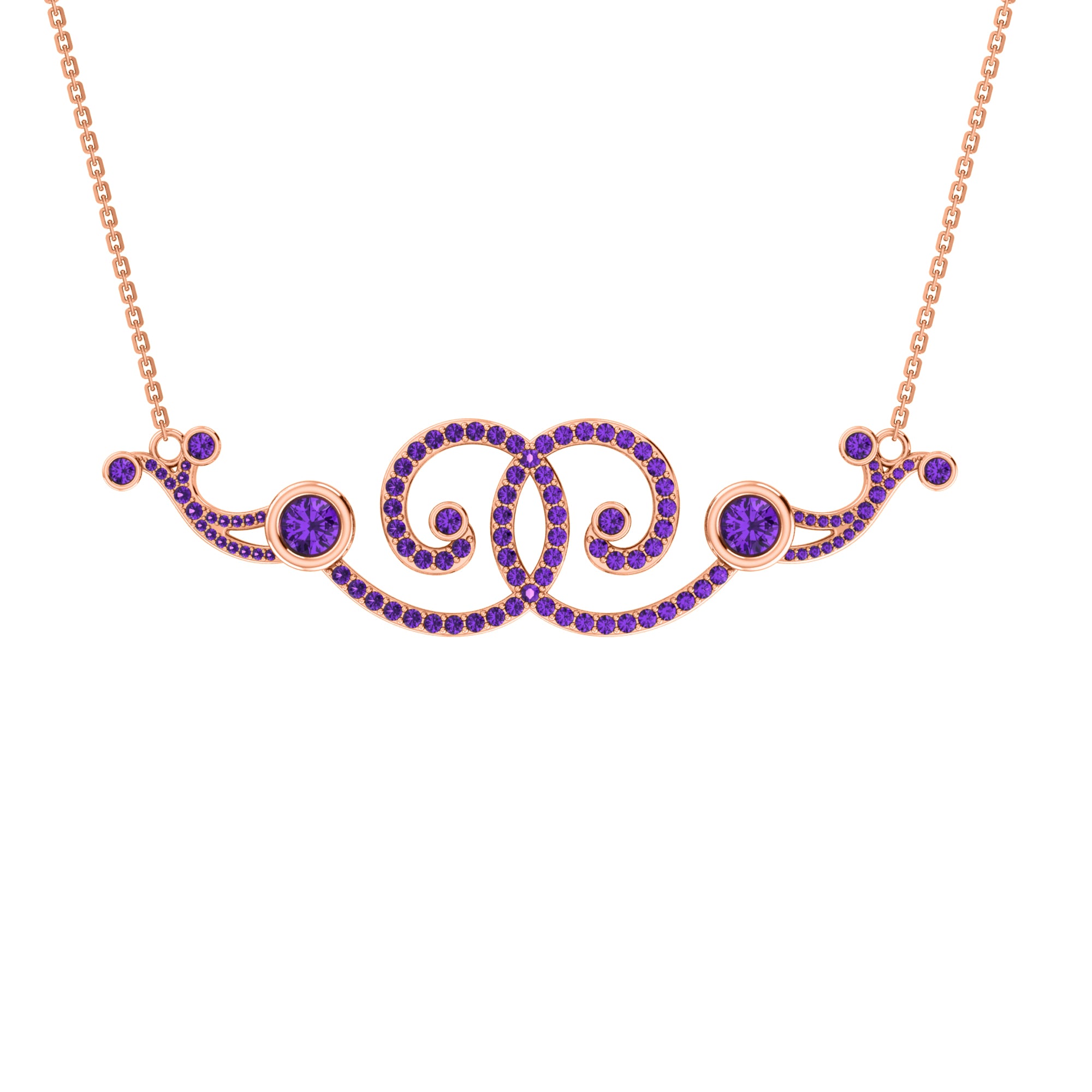 RKC 2.6 CT Moissanite Charm Necklace 925 Silver 14k Rose gold Plated Product Weight 9.00 GM Height 18.00 MM