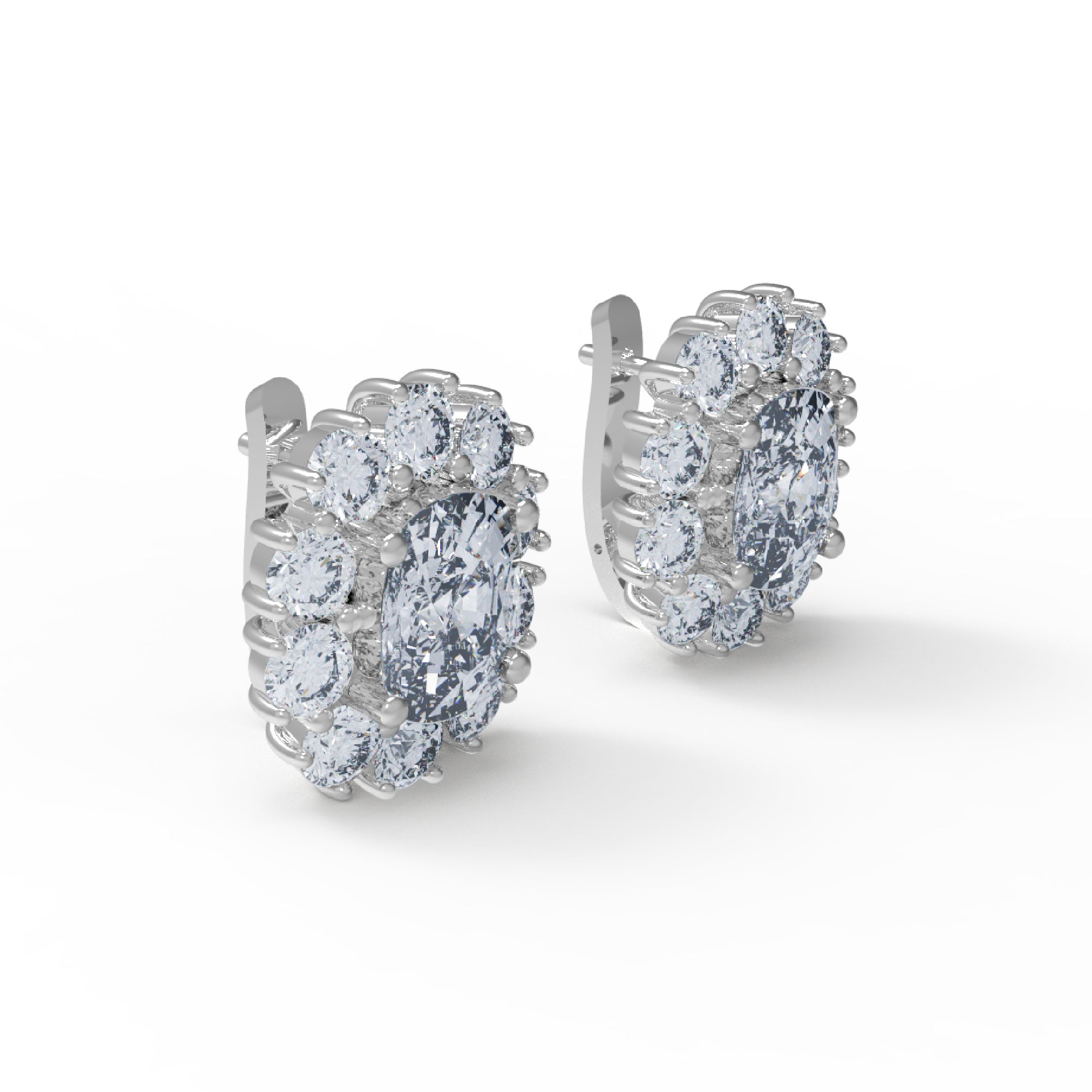 RKC 925 Sterling Silver Stud Women Earring 14k Rose Over Product Wt 7.50 GM Height 18.50 MM