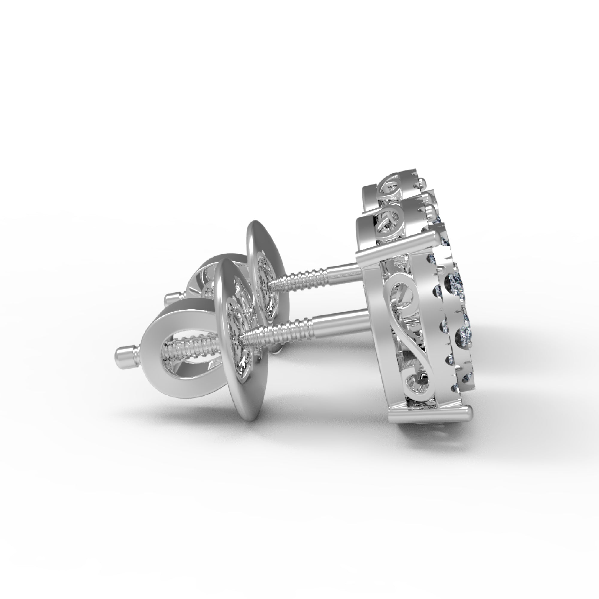 RKC 925 Sterlingsølv skrue tilbake Stud kvinner øredobber 14k gul Overvekt 2,80 GM Høyde 9,50 MM