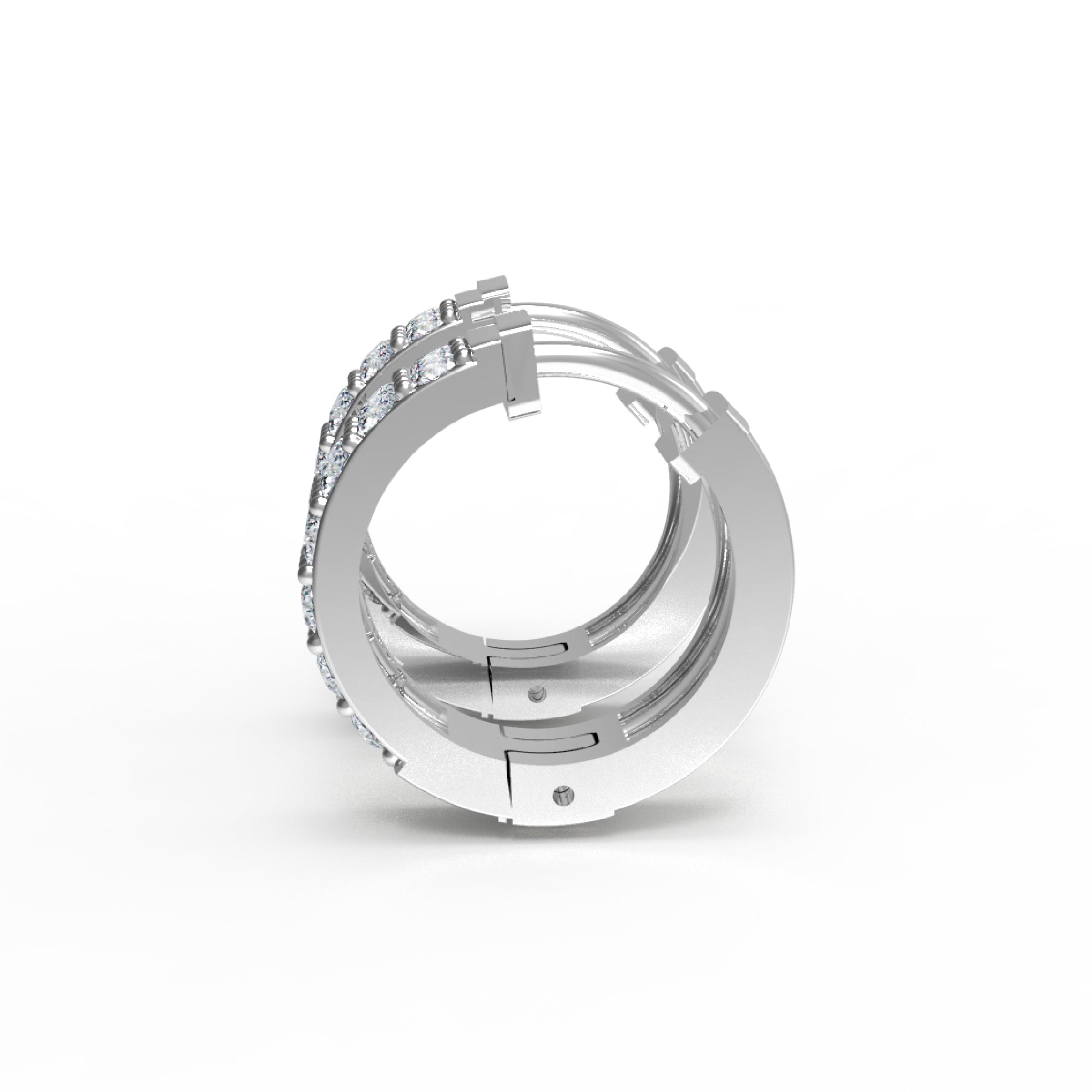 RKC 925 Sterling Silver Clip-On Hoop & Huggies Women Earring 14k Yellow Over Wt 4.50 GM Height 16.00 MM