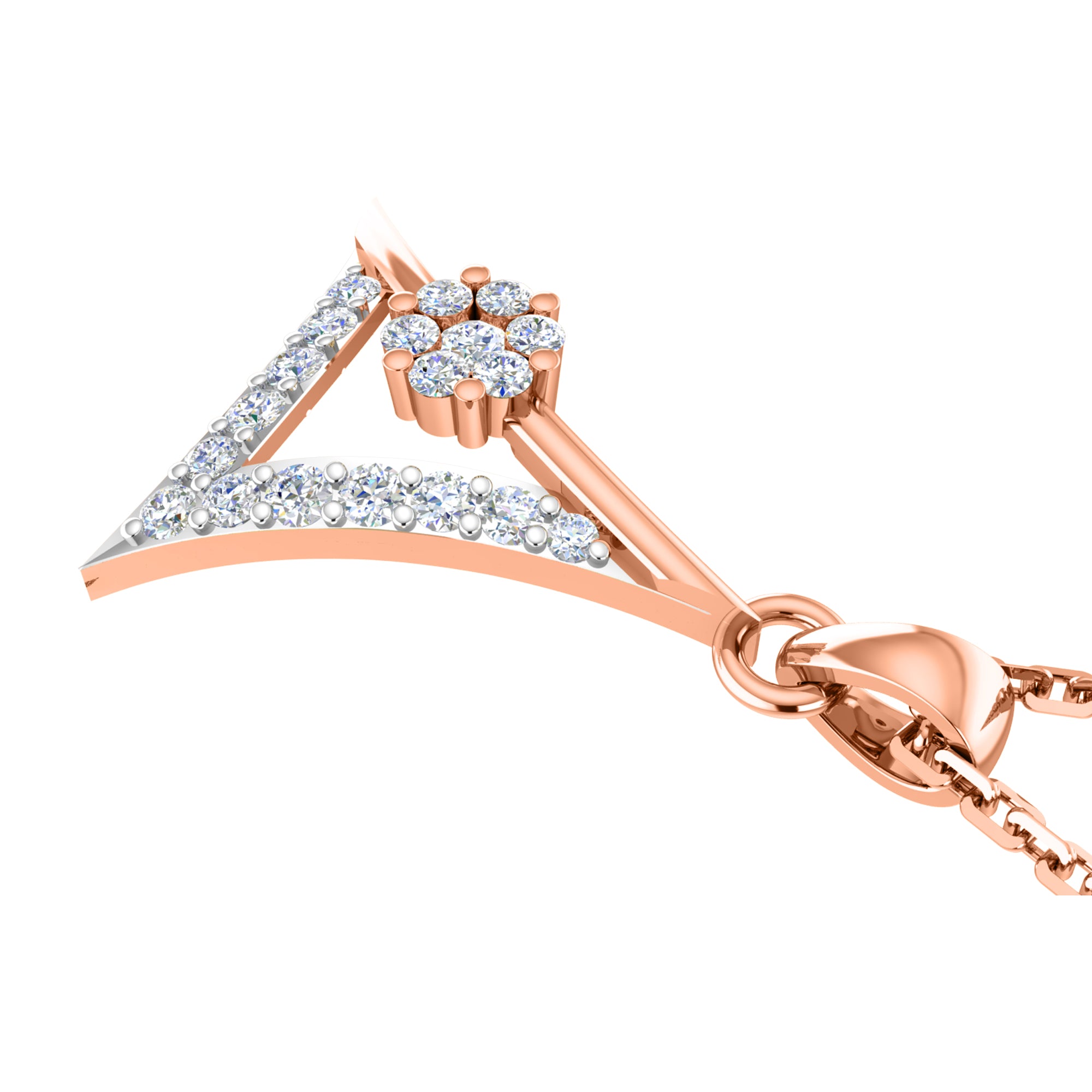 RKC 925 Срэбра Залаты Усяго 0,55 Карата Муасаніт Кулон Вага 3,40 г і Завушніцы 1,80 г Камплект з пакрыццём з ружовага золата 14K