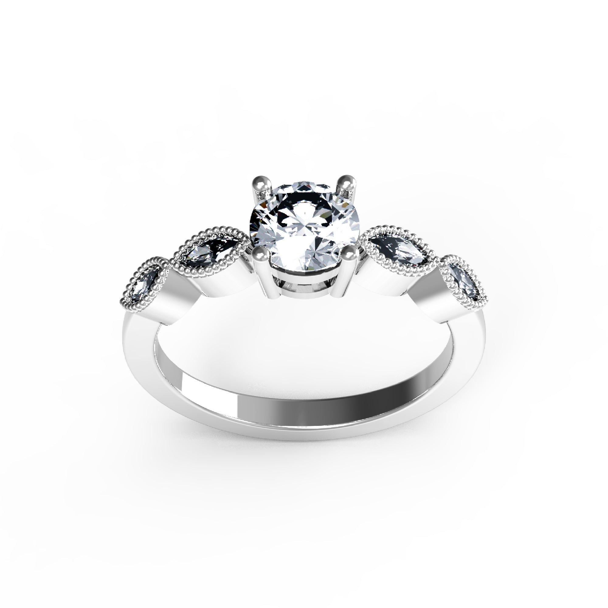 उसके लिए आरकेसी गोल सगाई की शादी की अंगूठी 925 सिल्वर 14K सफेद सोना मढ़वाया वजन 3 ग्राम 2.60 एमएम