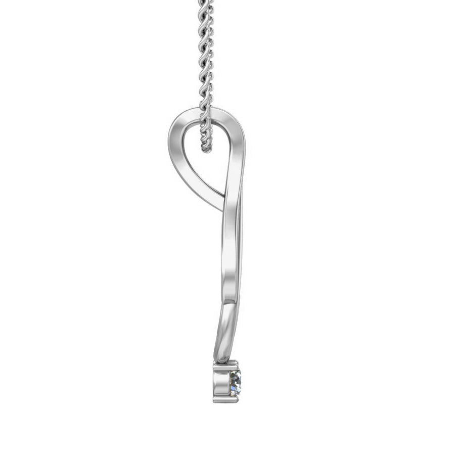 মহিলাদের জন্য RKC 925 স্টার্লিং সিলভার 0.03 Ct ময়সানাইট দুল 14K রোজ গোল্ড ফিনিশ Wt 2.5 গ্রাম উচ্চতা 16 মিমি