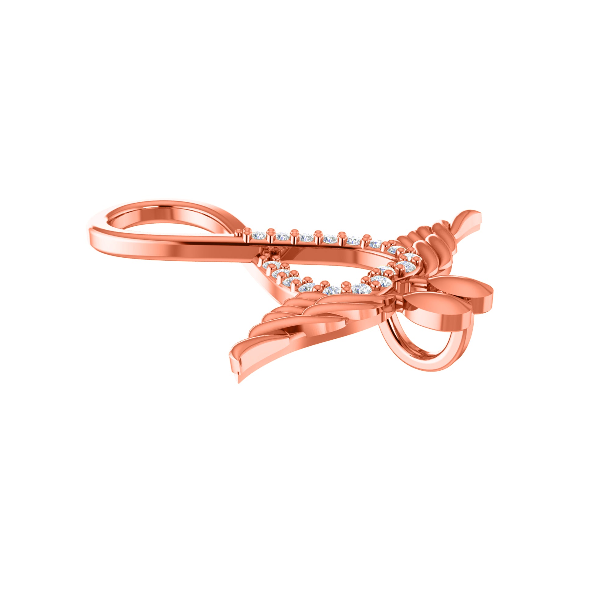 RKC 0,15Ct Wing Infinity Moissanite anheng 925 sølvsmykker 14K gult gullbelagt vekt 4,20 g Høyde 24,80 mm