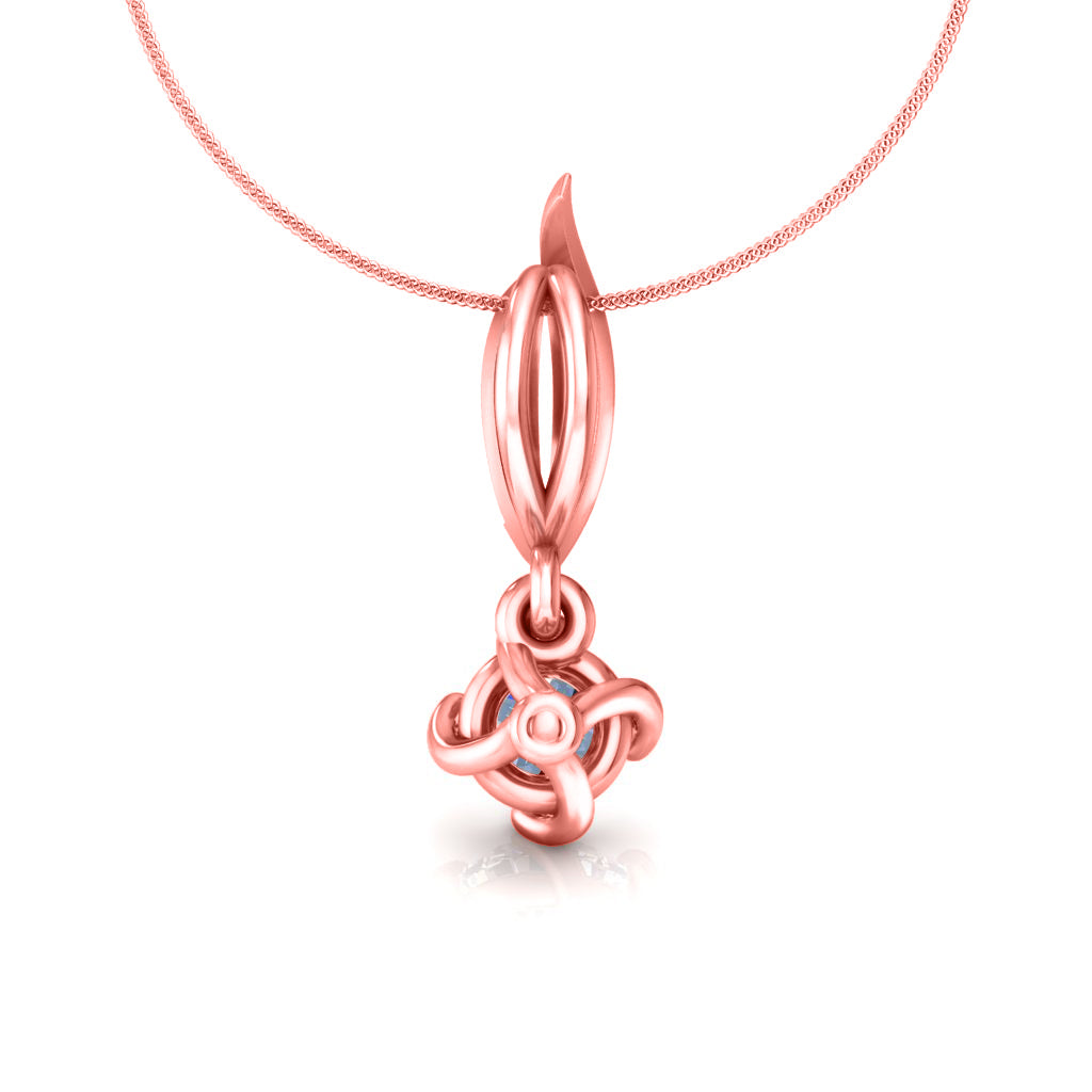 RKC 925 فضة استرليني أربعة شقوق سوليتير الأزهار مويسانيتي قلادة 14K مطلية بالذهب الأبيض