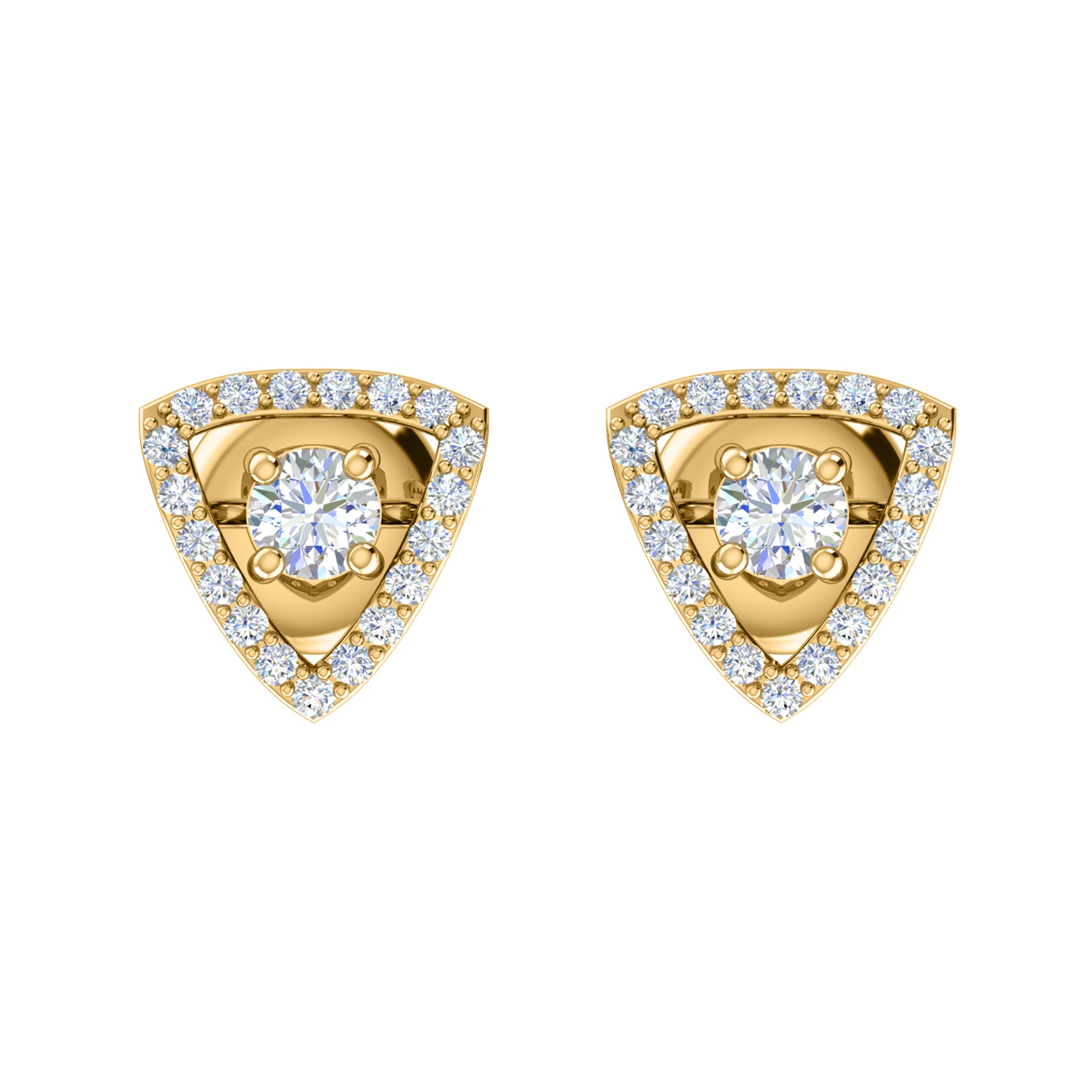 حلق نسائي من الفضة الإسترليني RKC 925 على شكل هالة 14 قيراط أصفر فوق الوزن 3.50 جرام ارتفاع 10.50 ملم