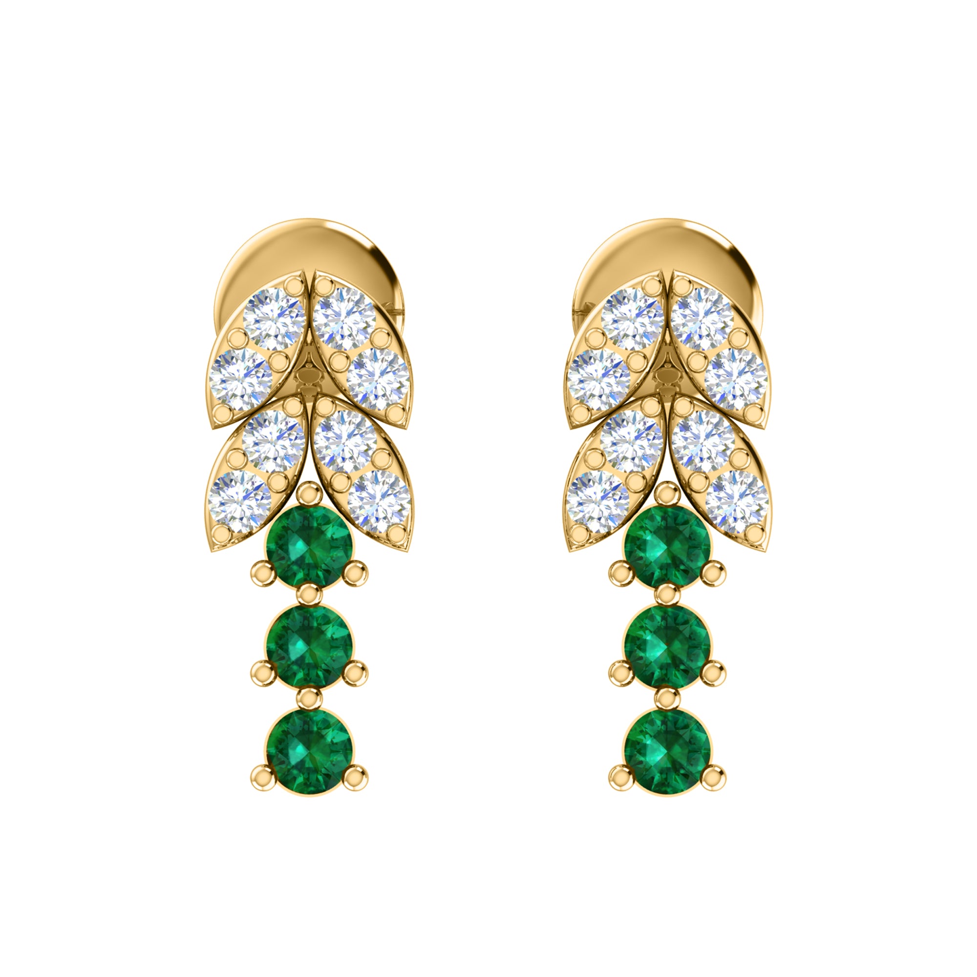 RKC 925 Sterling Silver Drop Dangle Push Back Women Earring 14k White Gold Over Wt 1.20gm Height 9.00mm