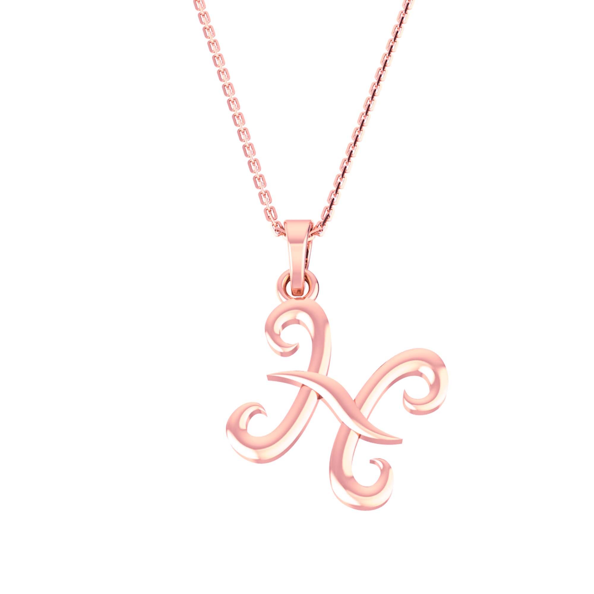 RKC 14k Yellow Gold Plated Personalised Initial Necklace 925 Silver