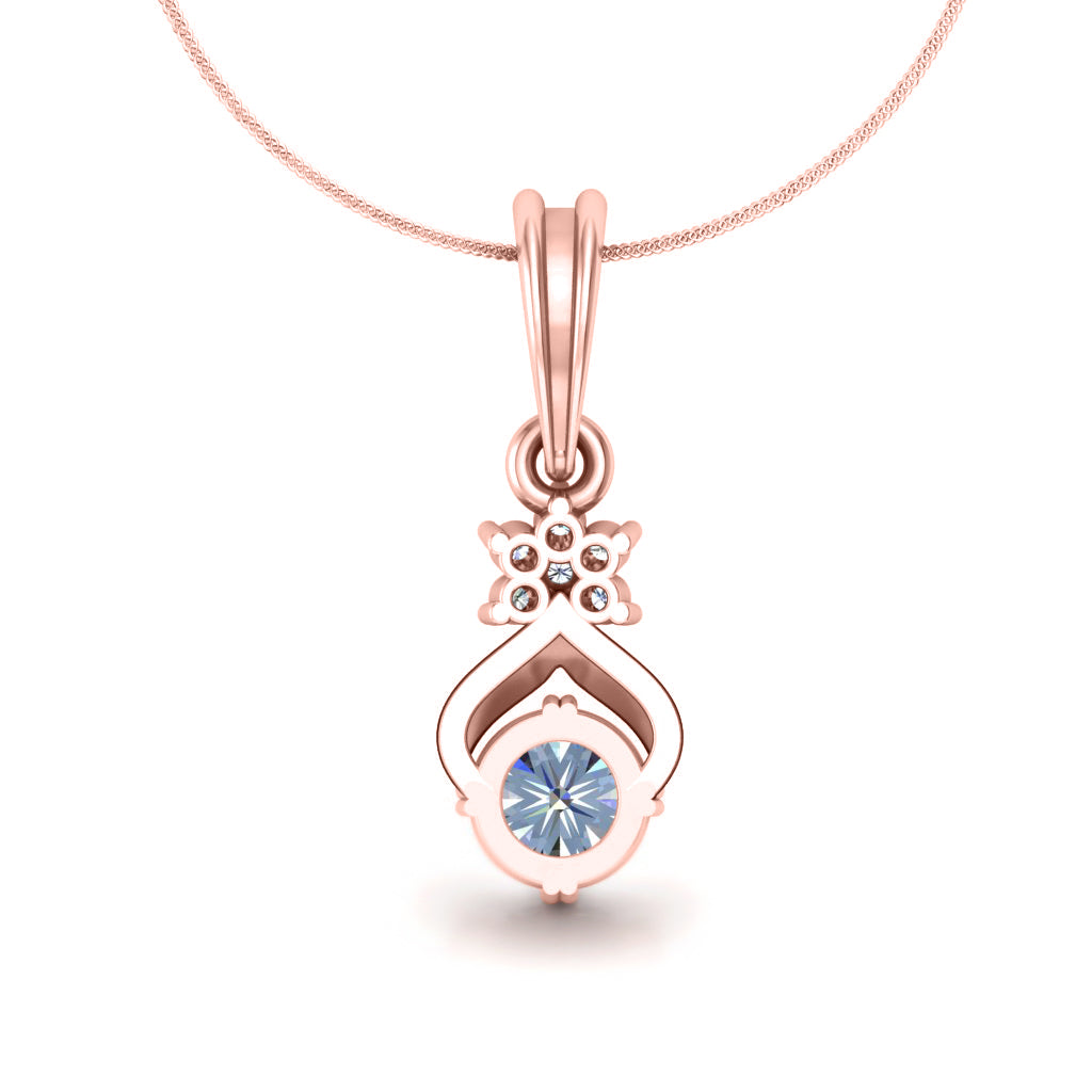 RKC মহিলা Moissanite 925 স্টার্লিং সিলভার দুল 14K হোয়াইট গোল্ড প্লেটেড