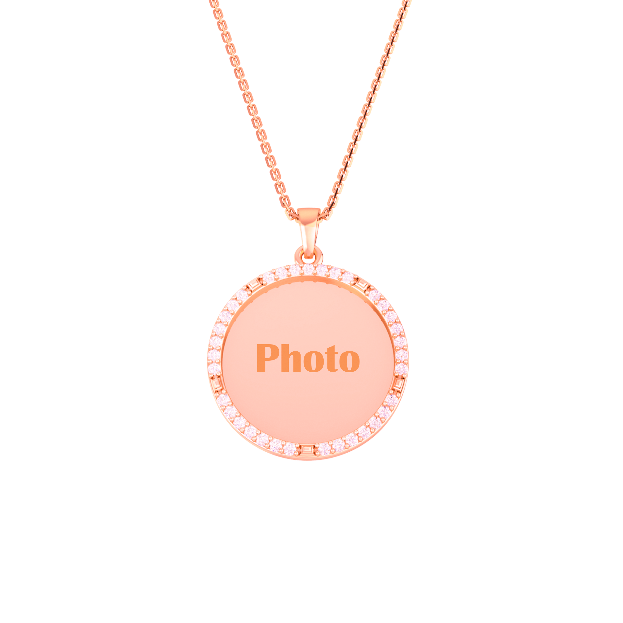 RKC Memory Photo Certified Moissanite Pendant Necklace 14k Yellow Gold Plated 925 Silver