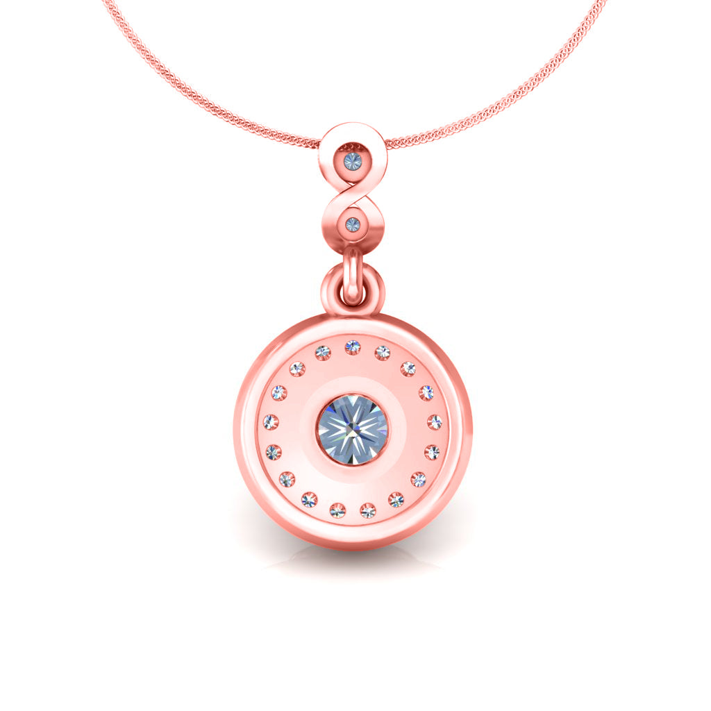 RKC সিলভার হ্যালো 0.55 CT ময়সানাইট রাউন্ড উইমেন দুল 925 সিলভার Wt 2.8 গ্রাম উচ্চতা 15 মিমি