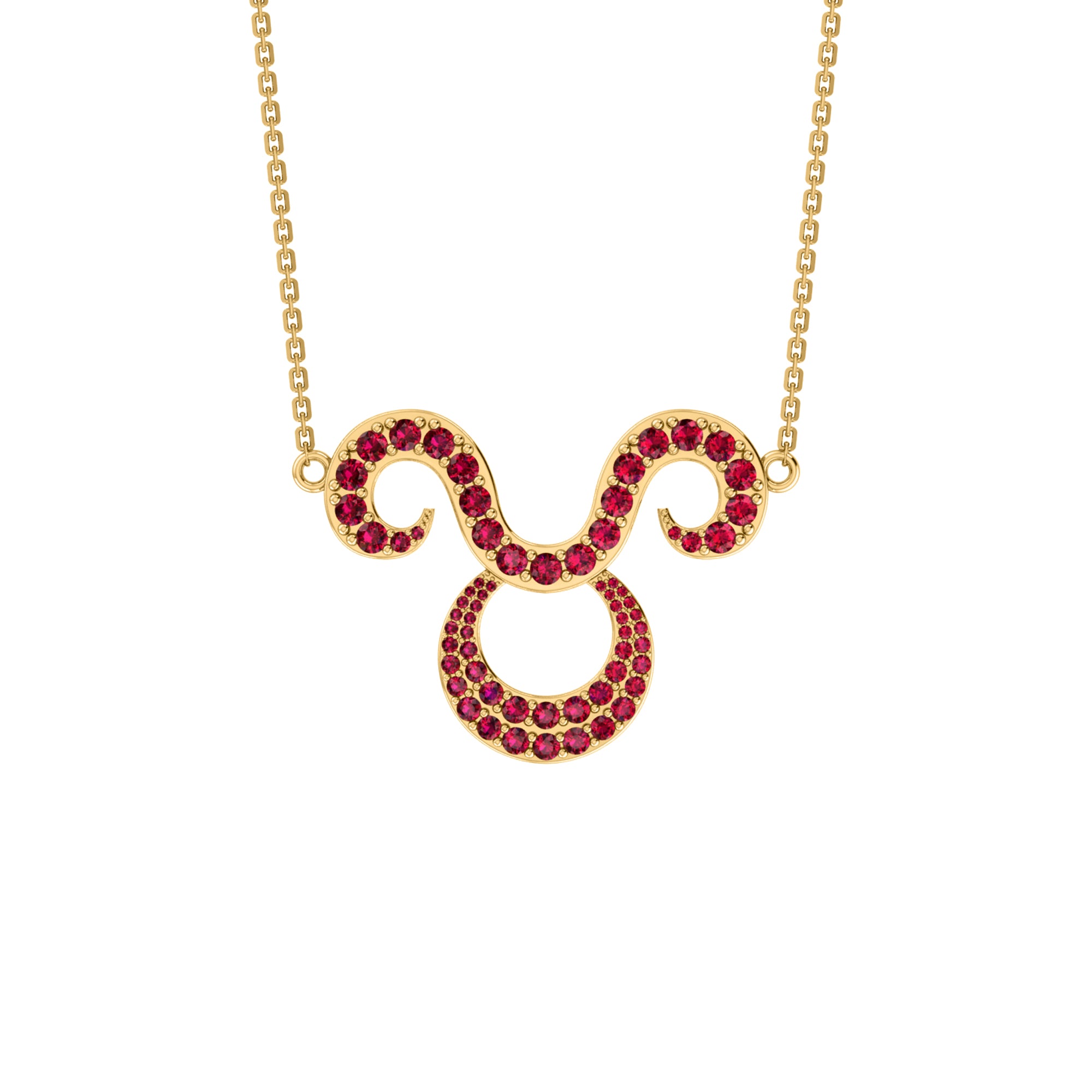 RKC 1.60Ct Moissanite Charming Aries Necklace Set 925 Silver 14k Yellow Gold Plated Weight 5.00gm Height 25.40mm