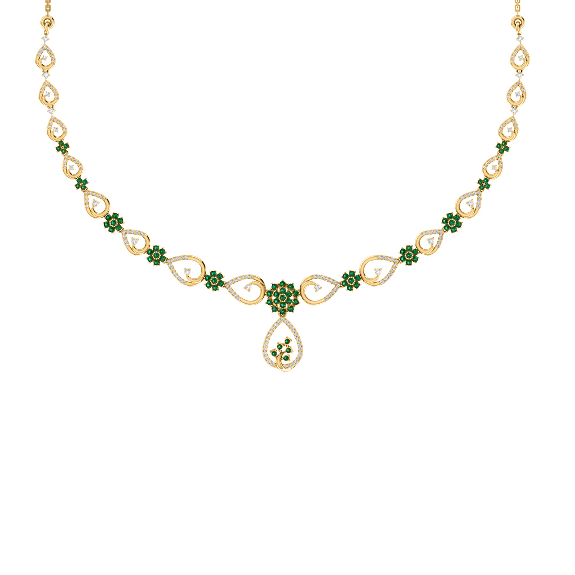 قلادة RKC 2.7 قيراط مويسانيتي ساحرة من الفضة عيار 925 مطلية بالذهب الوردي عيار 14 وزن المنتج 13.00 جم