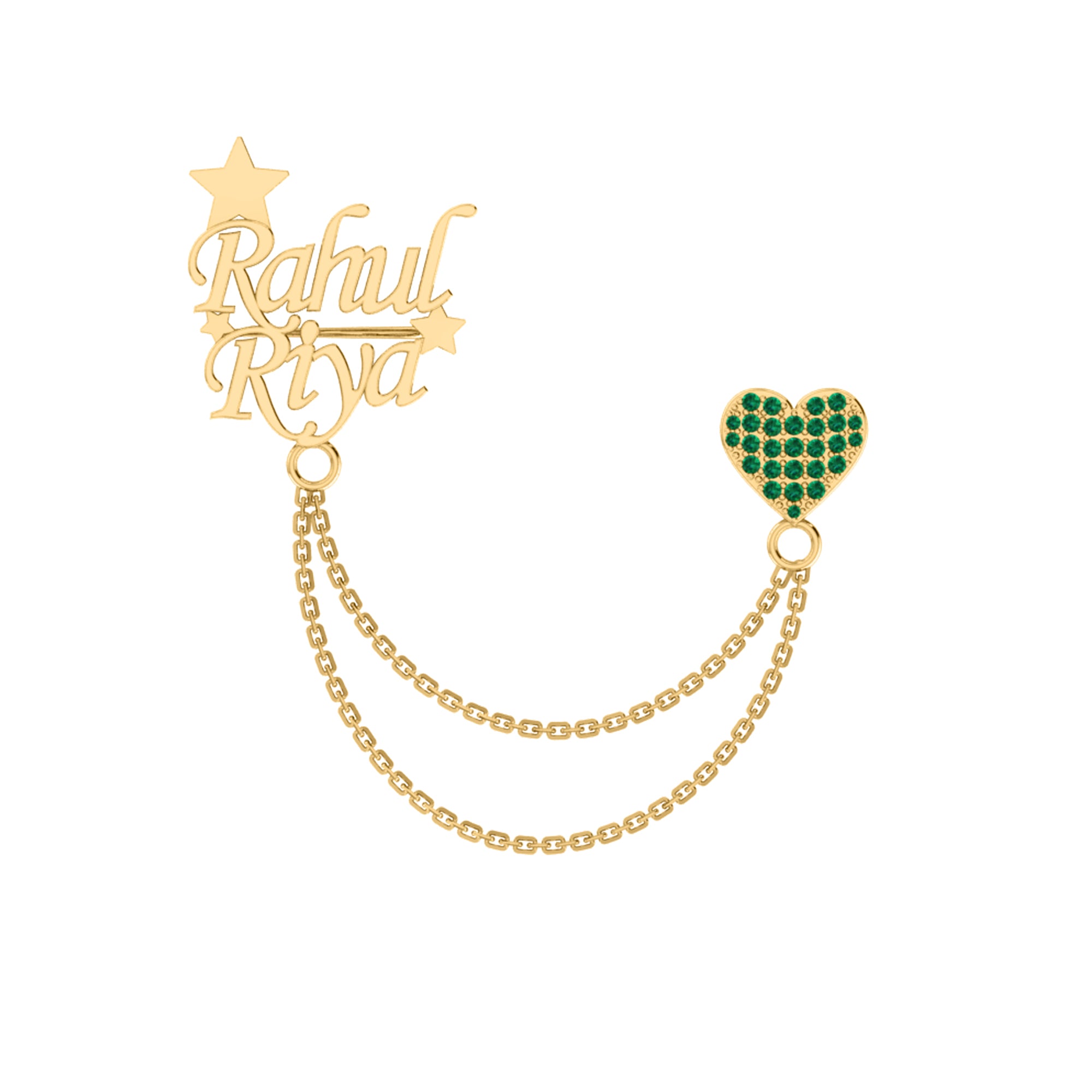 RKC 모이사나이트 925 스털링 실버 브로치 14K 옐로우 골드 도금 제품 중량 4.20GM 높이 26.85MM