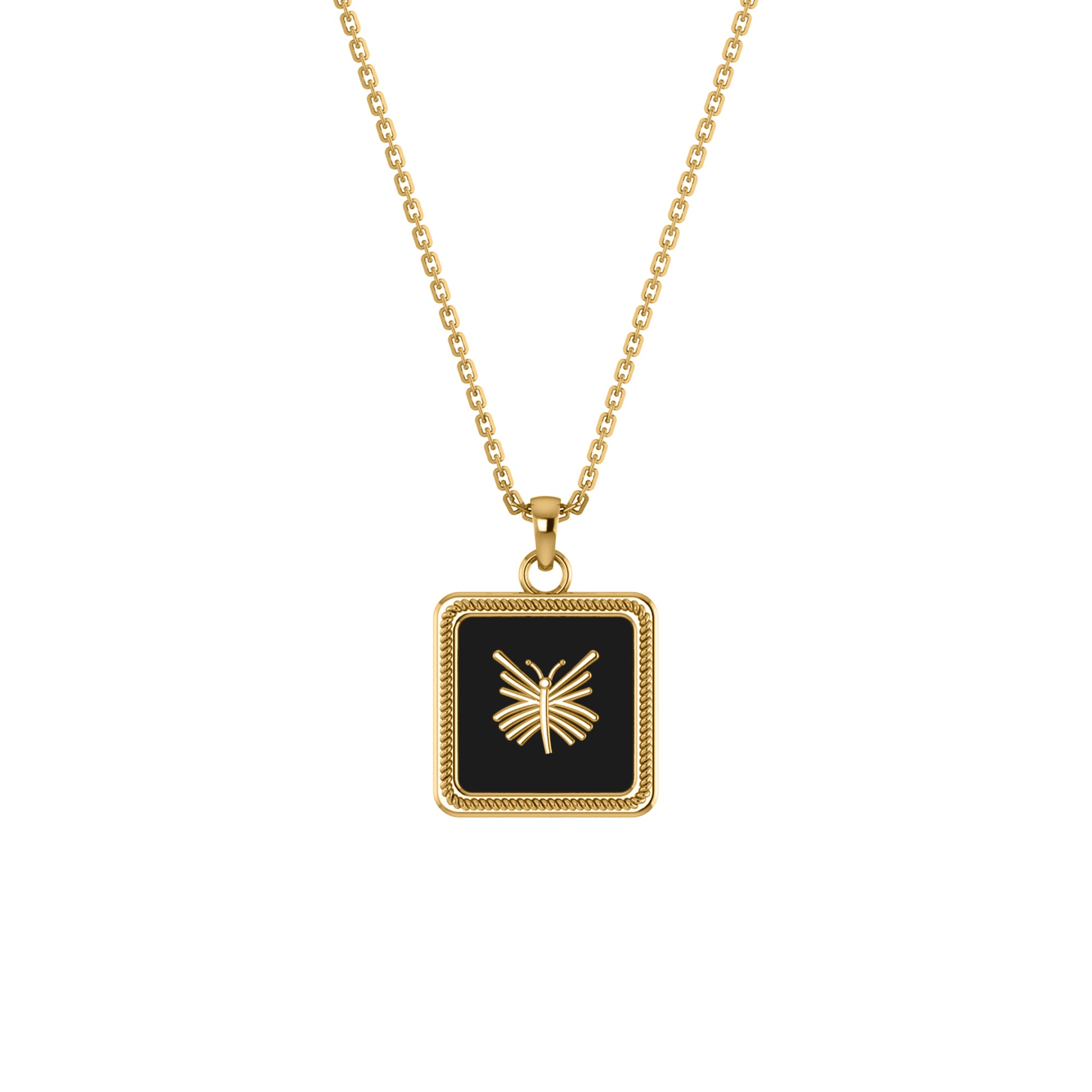 RKC Enamel Butterfly Pendant 925 Silver Jewelry 14K Yellow Gold Plated Product Weight 4.50gm Height 17.00mm