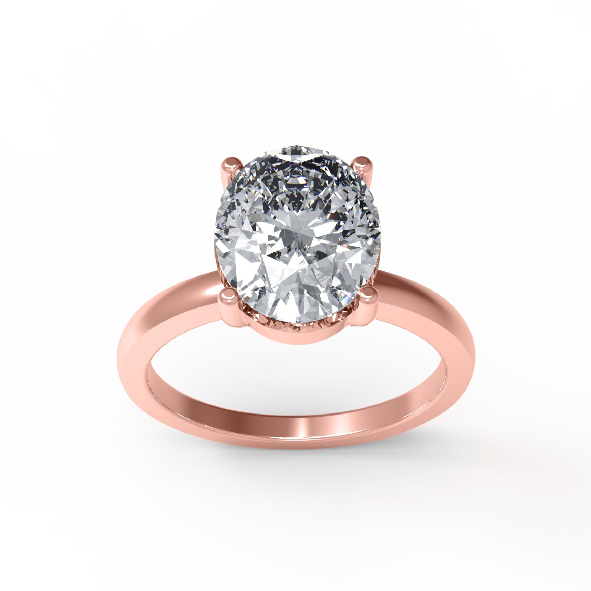 RKC 5 Ct Cincin Pertunangan Moissanite Potongan Oval Perak 925 14K Berlapis Emas Kuning untuk Wanita Berat 3,20 Gram