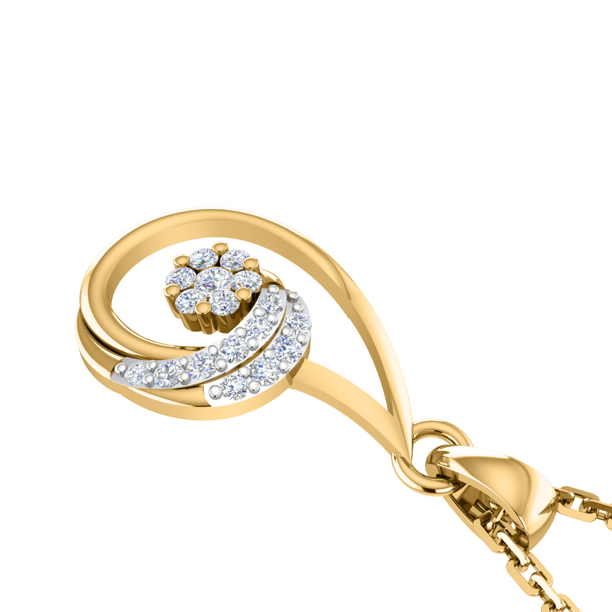 RKC 925 Perak Emas Total 0,42Ct Set Anting Liontin Moissanite Berat 5,40gm dengan Lapis Emas Mawar 14K