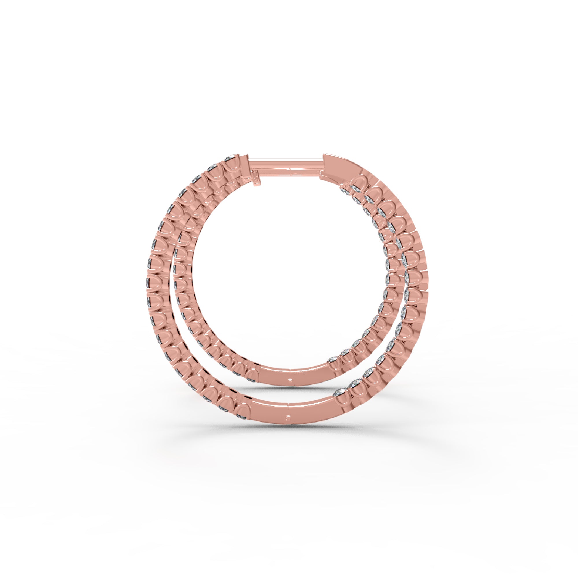 RKC 925 فضة استرليني هوب هوجيز كليب على حلق نسائي 14 قيراط أصفر فوق الوزن 5.60 جرام ارتفاع 29.00 ملم