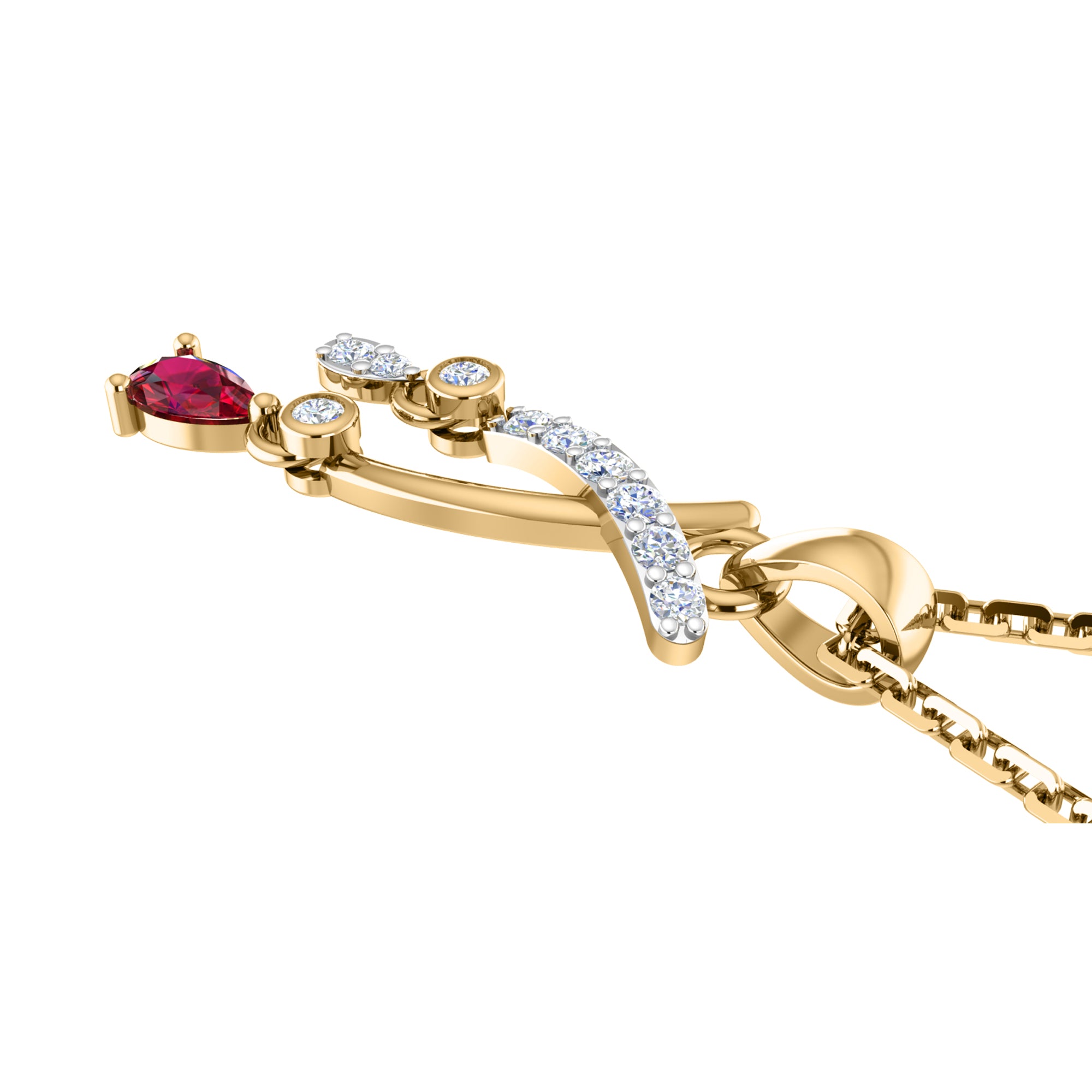 RKC 925 সিলভার গোল্ডেন মোট 0.32Ct রুবি দুল Wt 3.50gm এবং Wt কানের দুল 1.30gm সেট 14K রোজ গোল্ড প্লেটেড