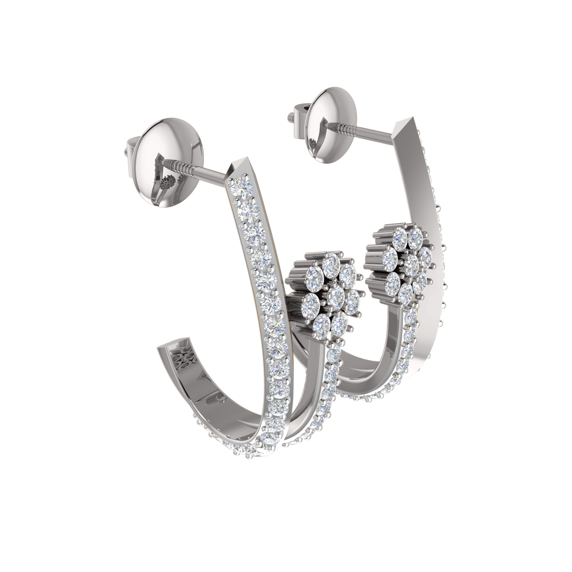 RKC 925 Sterling Silver Hoops & Huggies Earring Women Earring 14k Yellow Gold Over Wt 3.20 Height 20.00mm