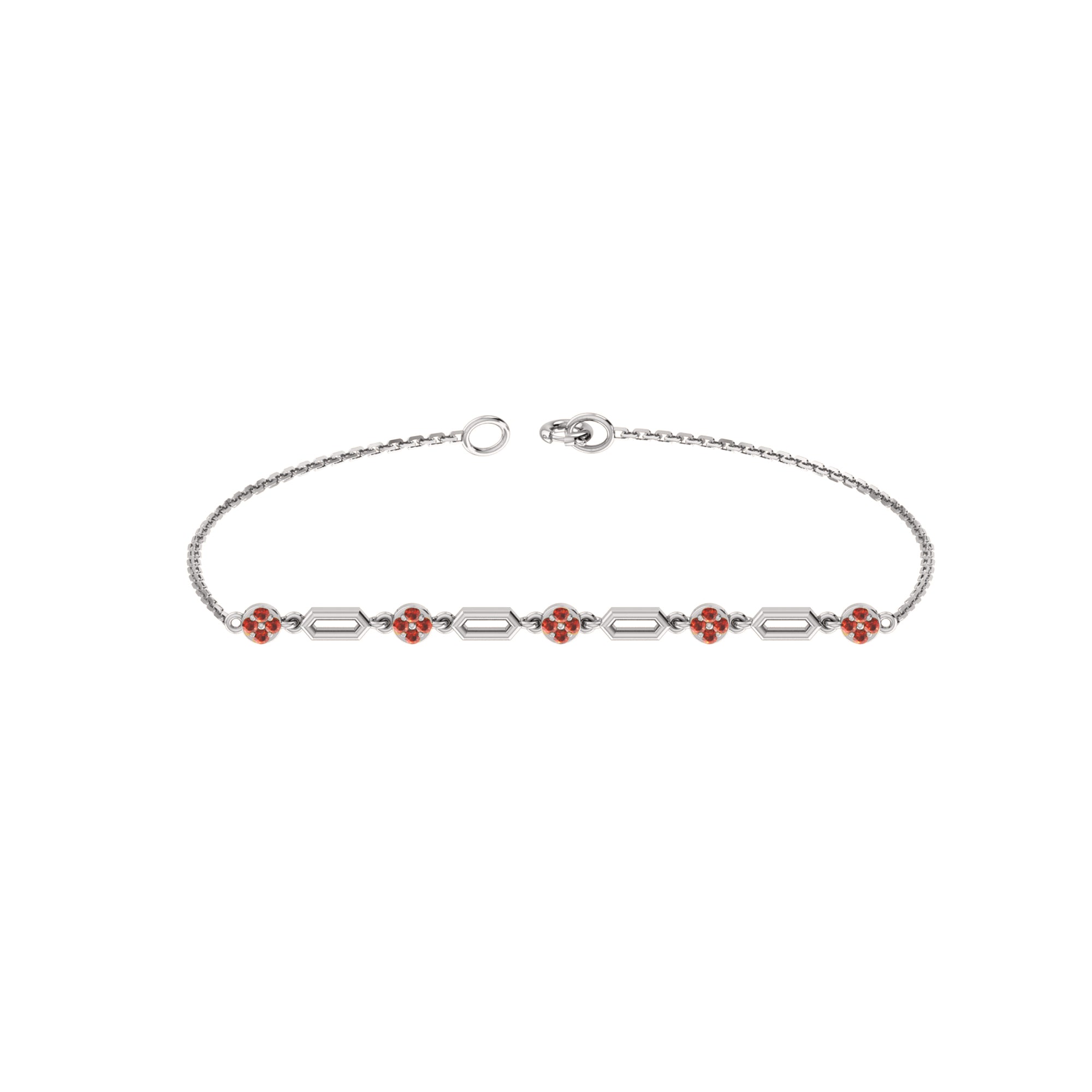 RKC 925 Sterling Silver 0.3 CT Gemstone for Women's Bracelet 14K Rose Gold Plated Weight 3.70 GM