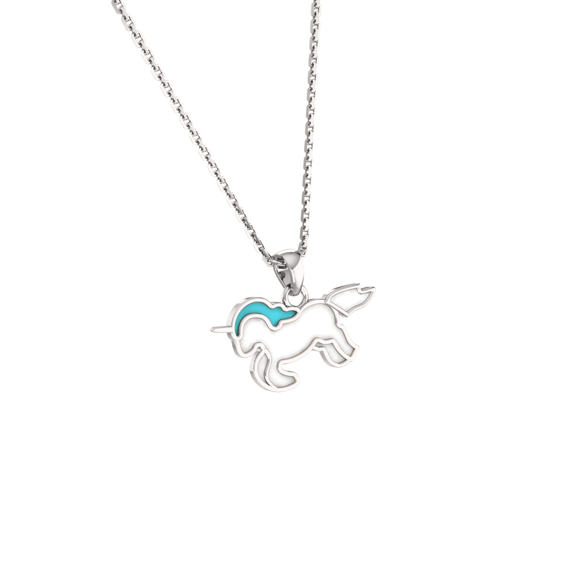 Кулон RKC з эмаляваным аднарогам, ювелірныя вырабы з срэбра 925 пробы, пакрыццё з жоўтага золата 14 карат Вага прадукту 3,80 г Вышыня 12,00 мм