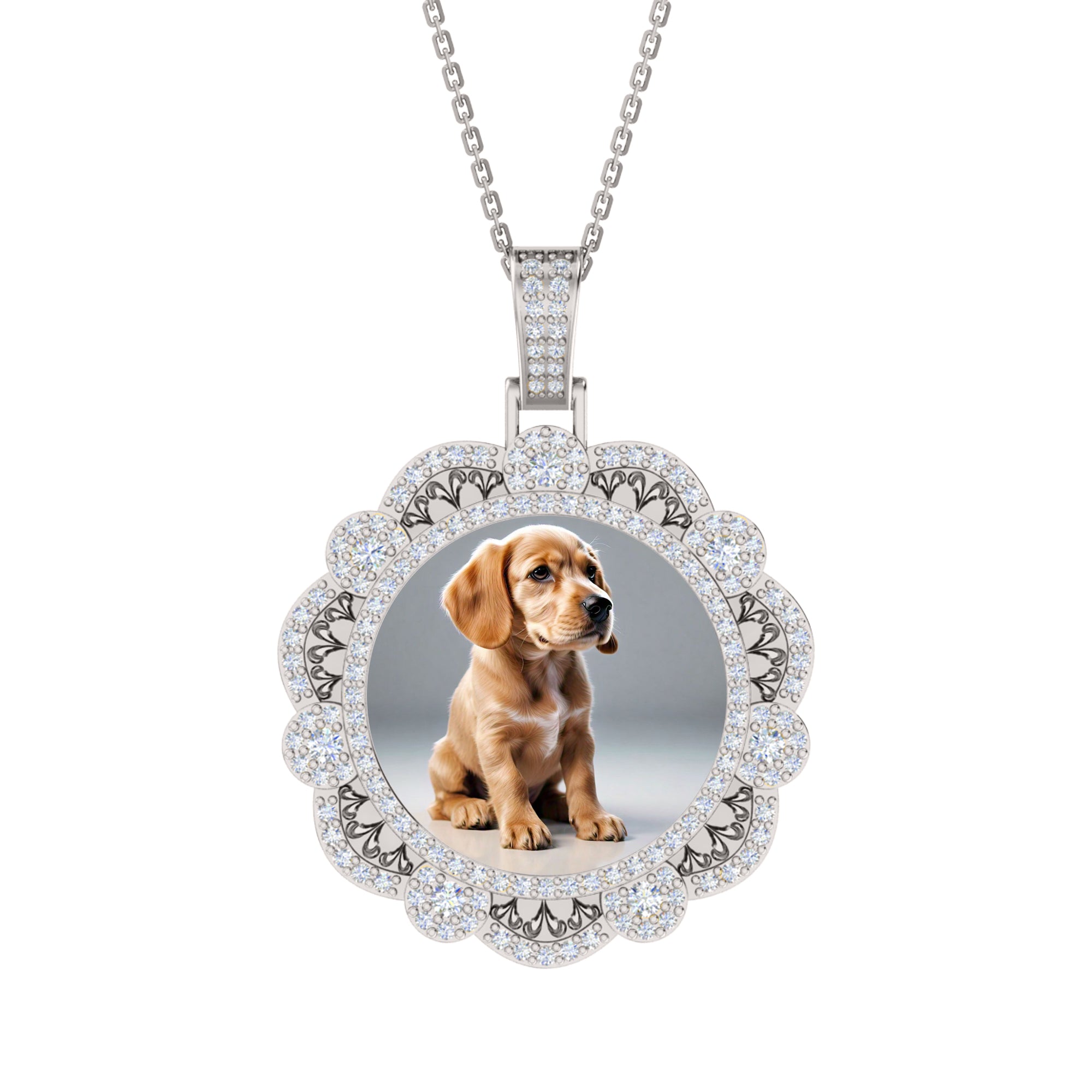 RKC 0.87Ct მოისანიტის ყვავილების ფოტო გულსაკიდი 925 ვერცხლის სამკაულები 14K ყვითელი ოქროთი მოოქროვილი წონა 5.50გმ სიმაღლე 26მმ