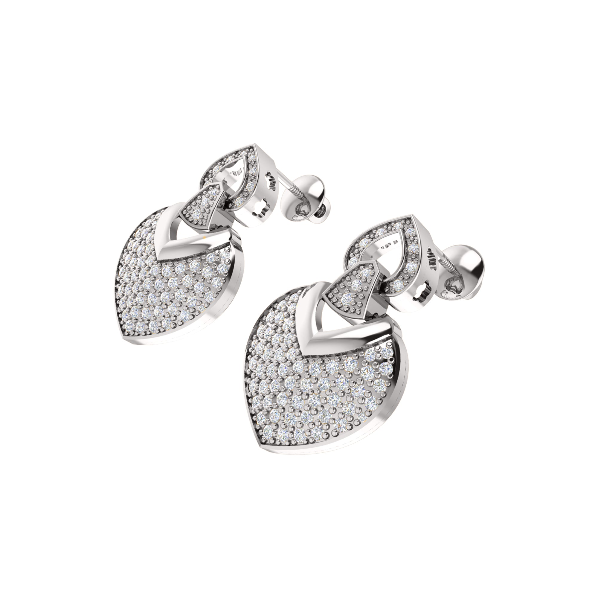 RKC 925 Silver Moissanite Sparking Drop Dangle Earring Rose Gold Plated 1.2 CT  Height 24.50 MM