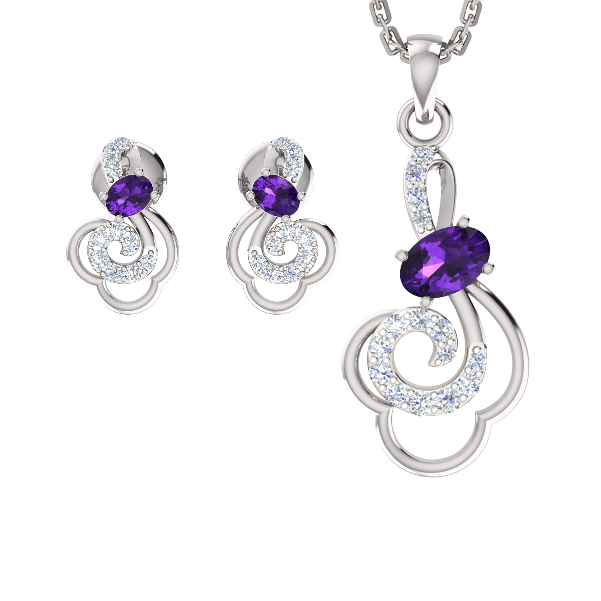 RKC 925 Silver Golden Total 0,41 Ct moissanite medál 4,00 g és 2,50 g súlyú fülbevaló készlet 14 karátos sárga arannyal