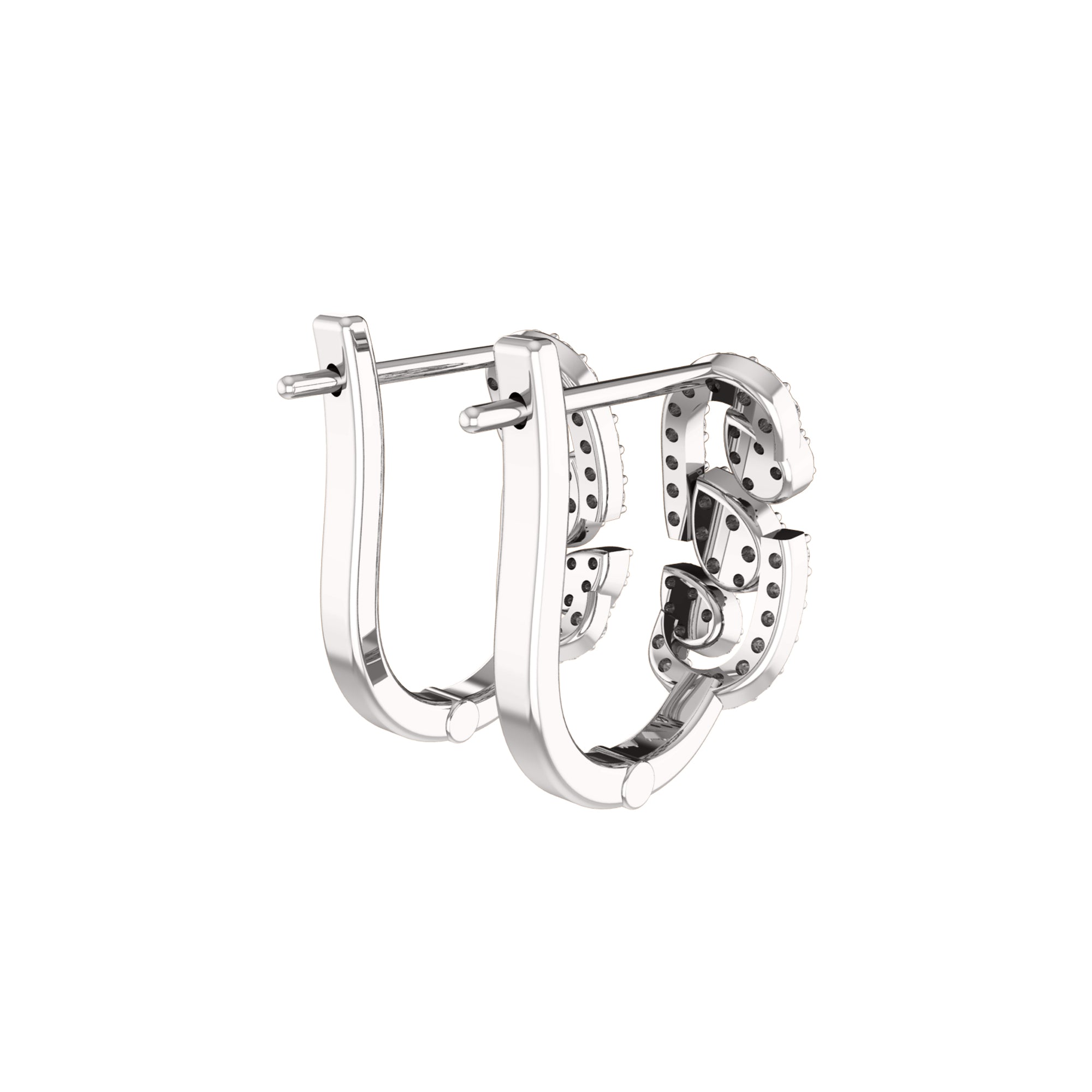 RKC 925 Sterling Silber Hoops & Huggies Damen-Ohrring, 14-karätige Rose, Gesamtgewicht: 5,00 g, Höhe: 20,50 mm