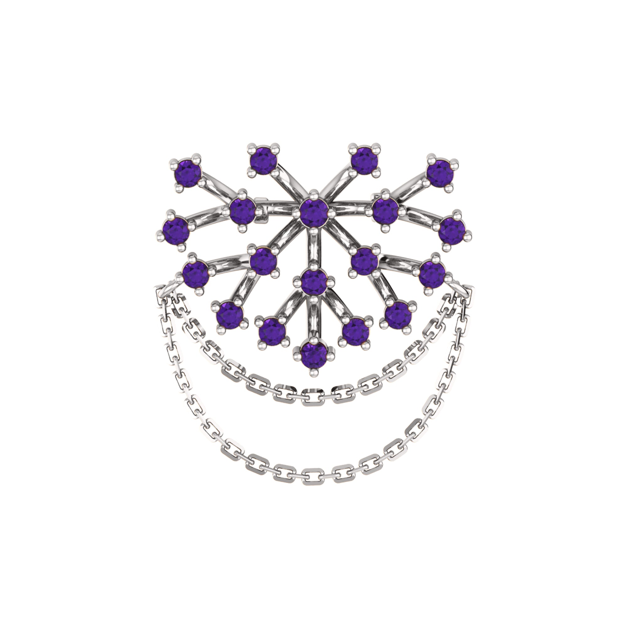 RKC Moissanite 925 Sterling Silve Brooch 14K Yellow Gold Plated Product Wt 3.00 GM Height 23.00 MM