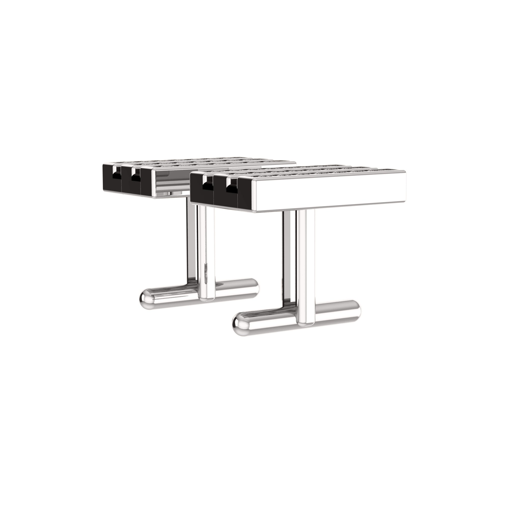 RKC 모이사나이트 925 스털링 실버 커프링크스 & 브로치 14K 로즈 골드 도금 제품 중량 3.20gm