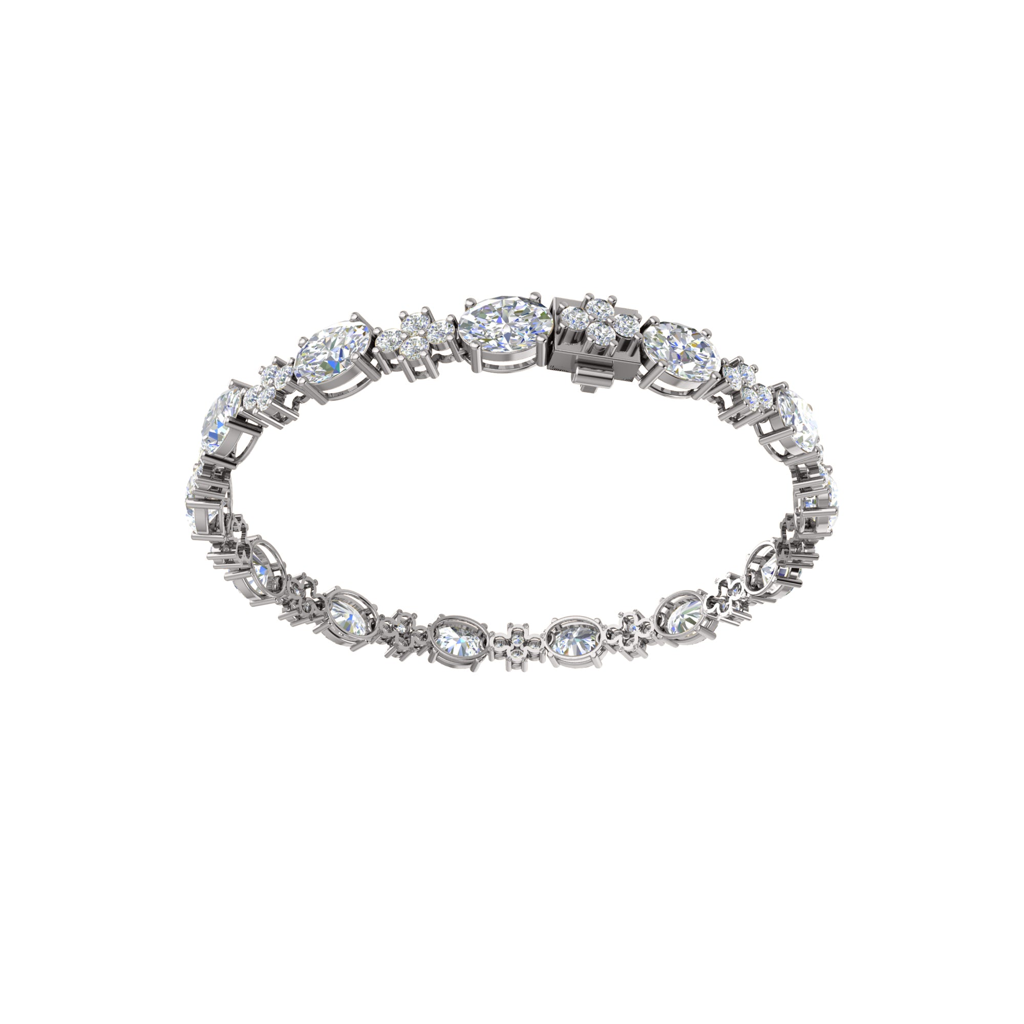 RKC 925 Sterling Silver 19.37 CT Moissanite for Women's Bracelet 14K Yellow Gold Plated Weight 14.00 GM