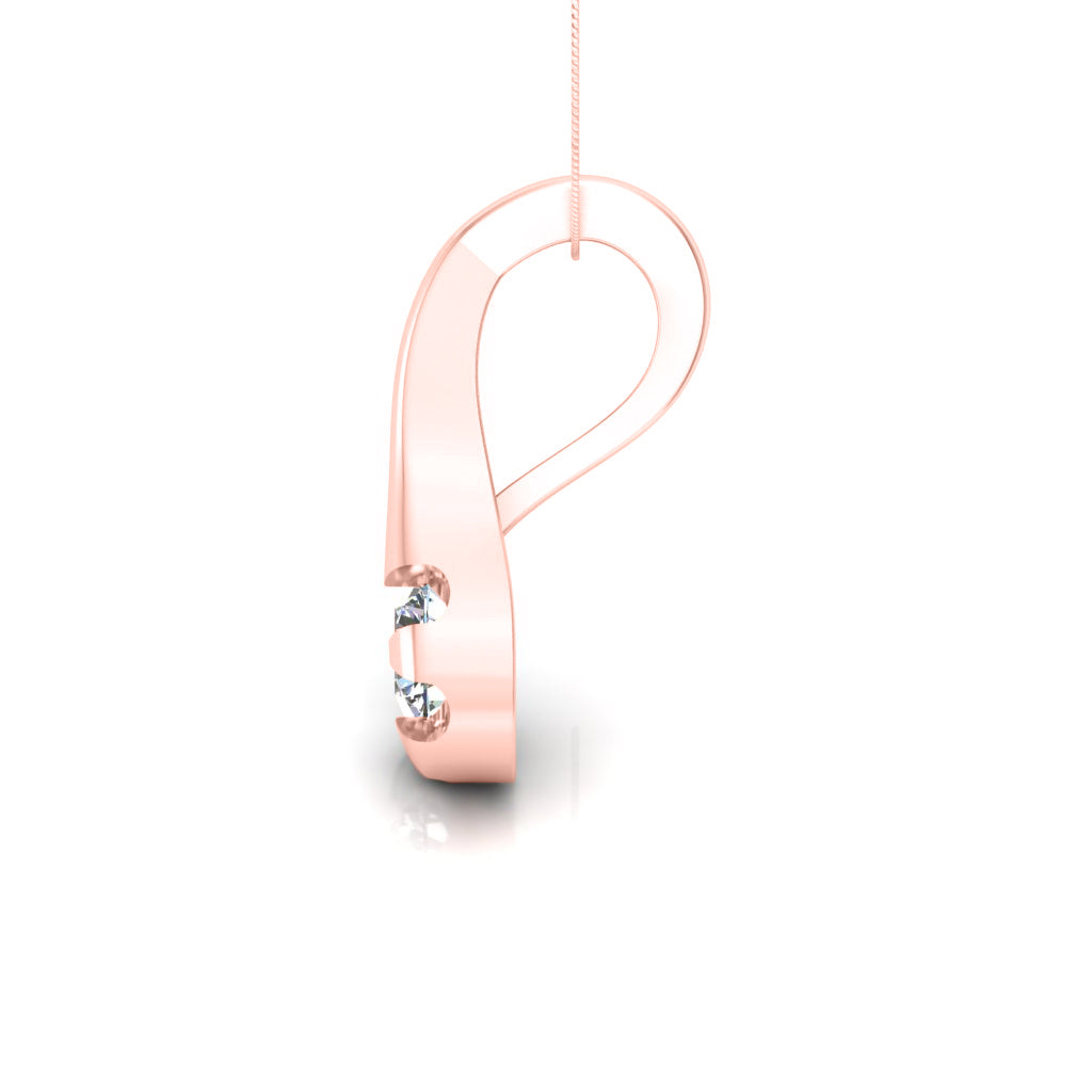 RKC Solitaire Mariage Argent Goutte 0,25 CT Moissanite Pendentif Plaqué Or Rose 14K Poids 3,00 g Hauteur 14,00 mm