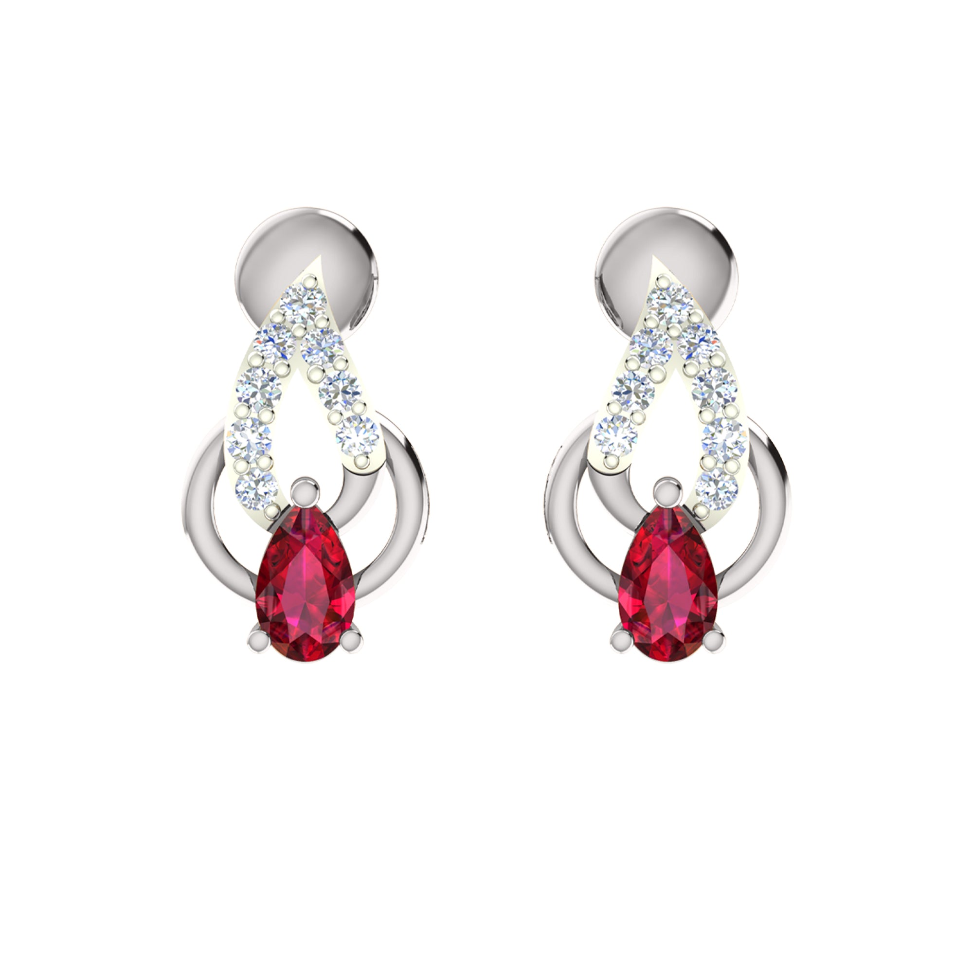 RKC 925 Perak Emas Total 0,36Ct Moissanite Liontin Anting Set Berat 5 gram Dengan Lapis Emas Kuning 14K