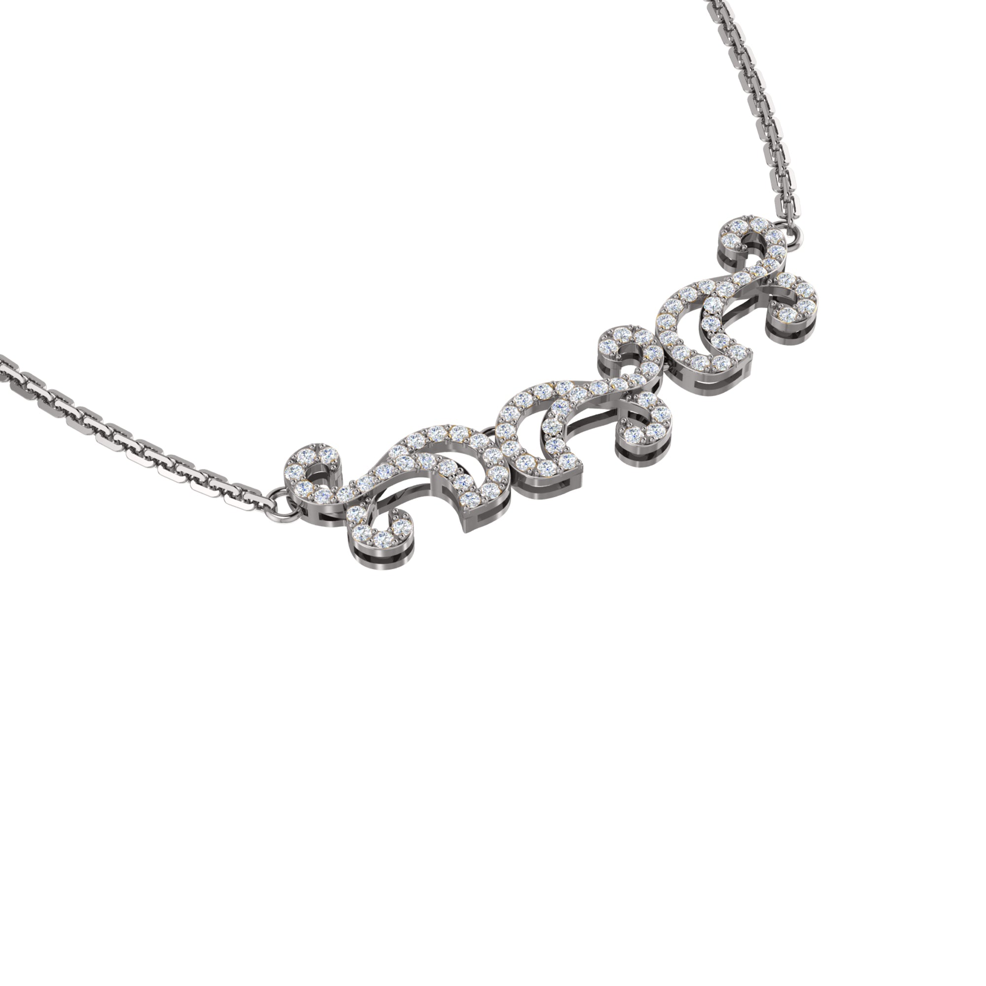 RKC 1.1 CT Moissanite Charming Necklace 925 Silver 14k Rose gold Plated Product Weight 5.50 GM Height 11.00 MM