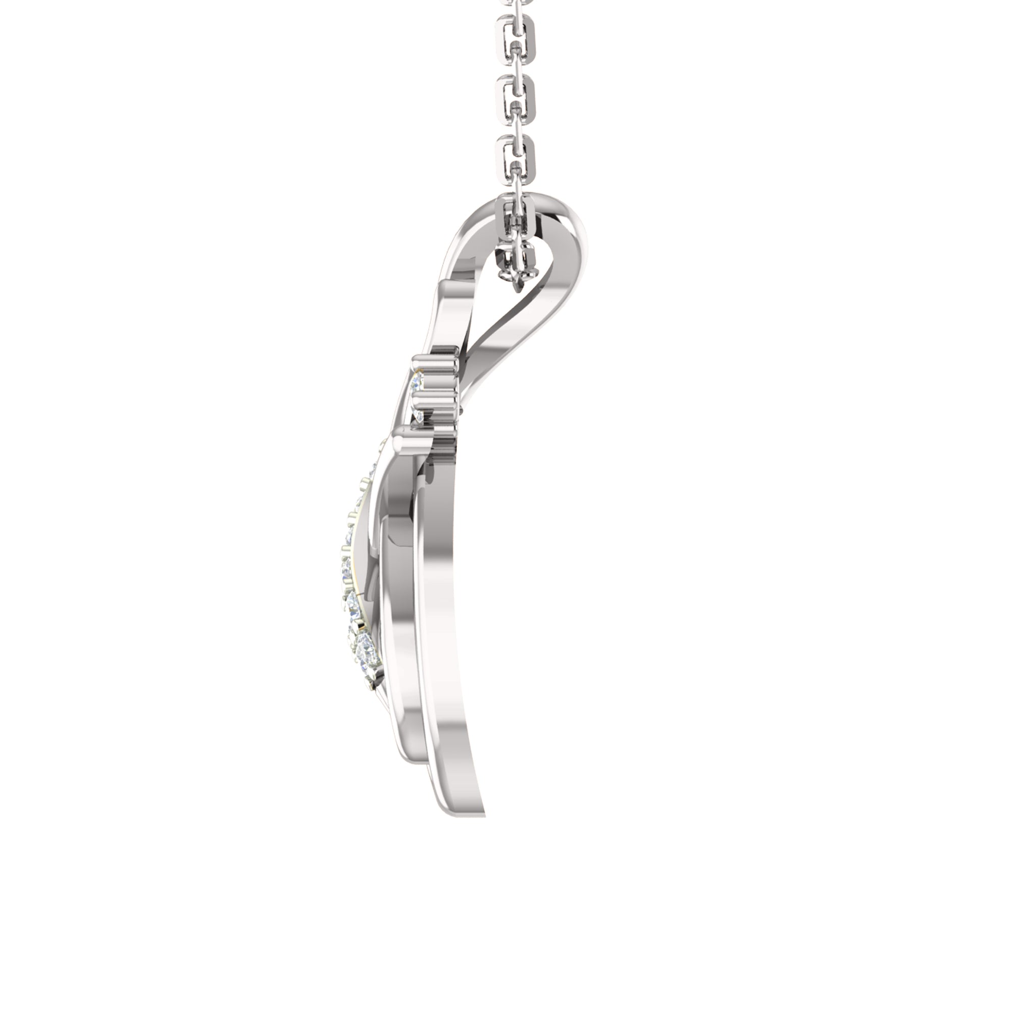 Ciondolo in moissanite da 0,22 ct in argento dorato RKC 925 con peso di 3,65 g e orecchino da 2,00 g con placcatura in oro giallo 14 carati