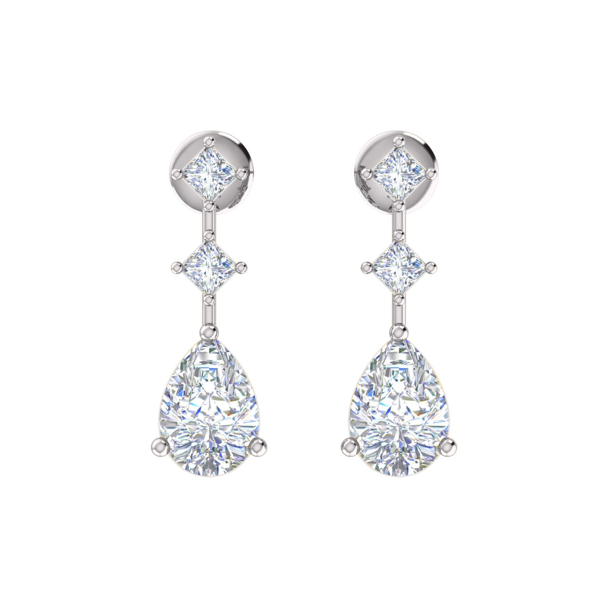 RKC 925 Sterling Silver Drop Dangle Women's Earring 14k Yellow Over Wt 3.50gm Height 23.50mm