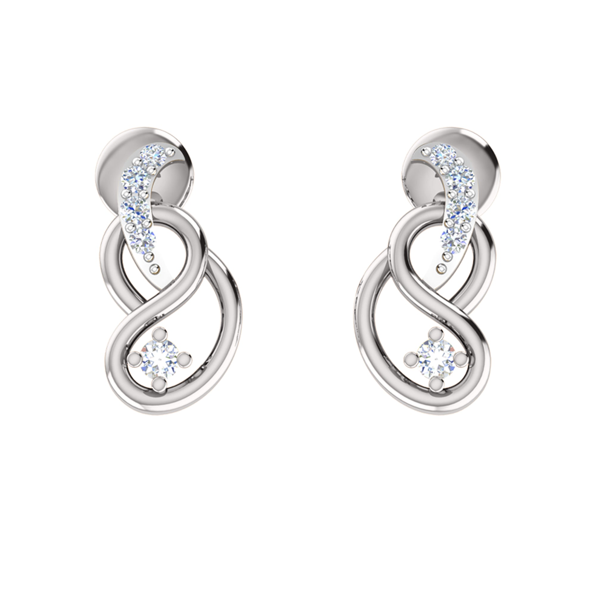 RKC 925 Perak Emas Total 0,31Ct Liontin Moissanite Berat 3,50 gram dan Anting Berat 1,80 gram Set Dengan Lapis Emas Mawar 14K