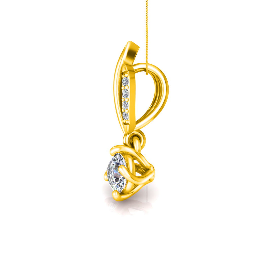 RKC 925 فضة استرليني أربعة شقوق سوليتير الأزهار مويسانيتي قلادة 14K مطلية بالذهب الأبيض