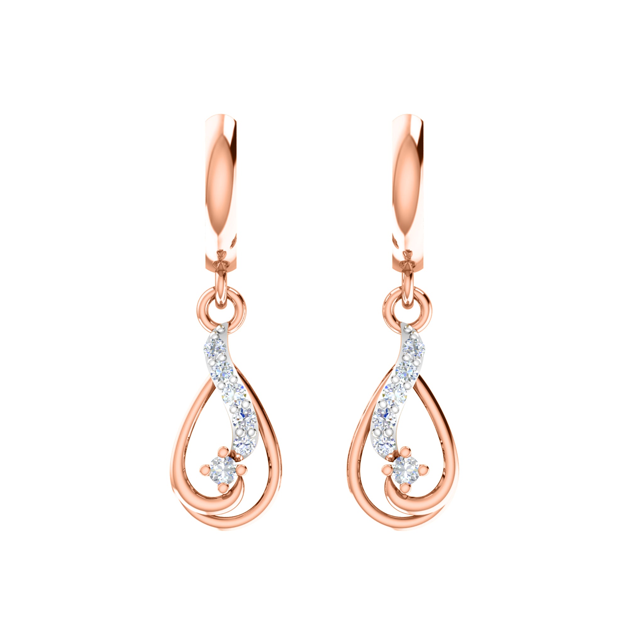 RKC 925 સિલ્વર ગોલ્ડન ટોટલ 0.40Ct મોઈસાનાઈટ પેન્ડન્ટ Wt 3.60gm અને Wt એરિંગ 2.30gm સેટ 14K યલો ગોલ્ડ પ્લેટેડ સાથે