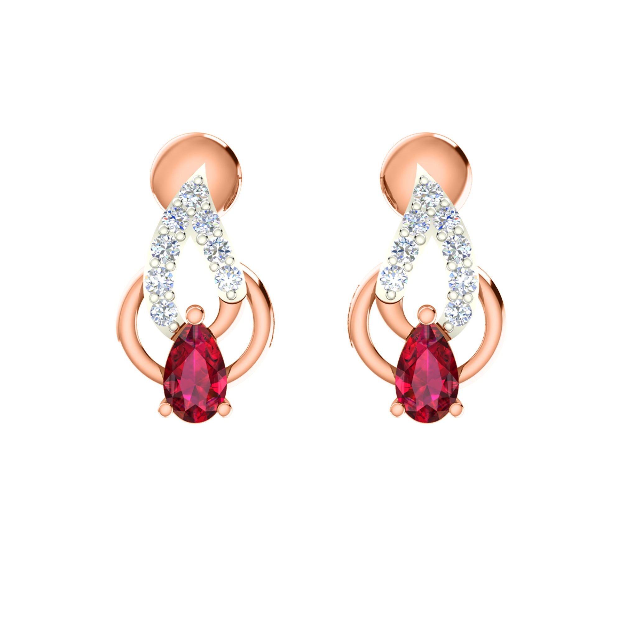 RKC 925 Perak Emas Total 0,36Ct Moissanite Liontin Anting Set Berat 5 gram Dengan Lapis Emas Kuning 14K